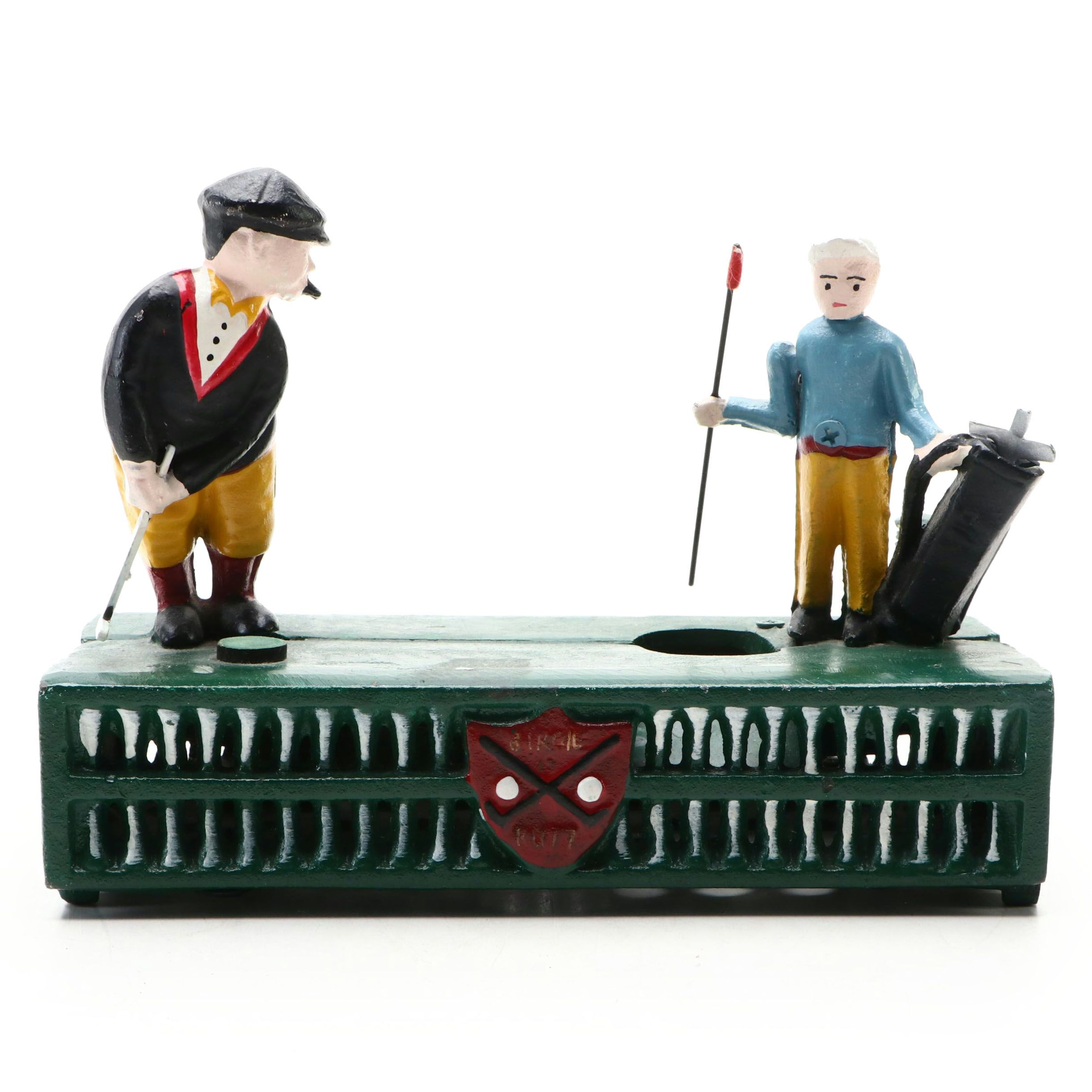 Upper Deck Cast Iron Golfer Bank