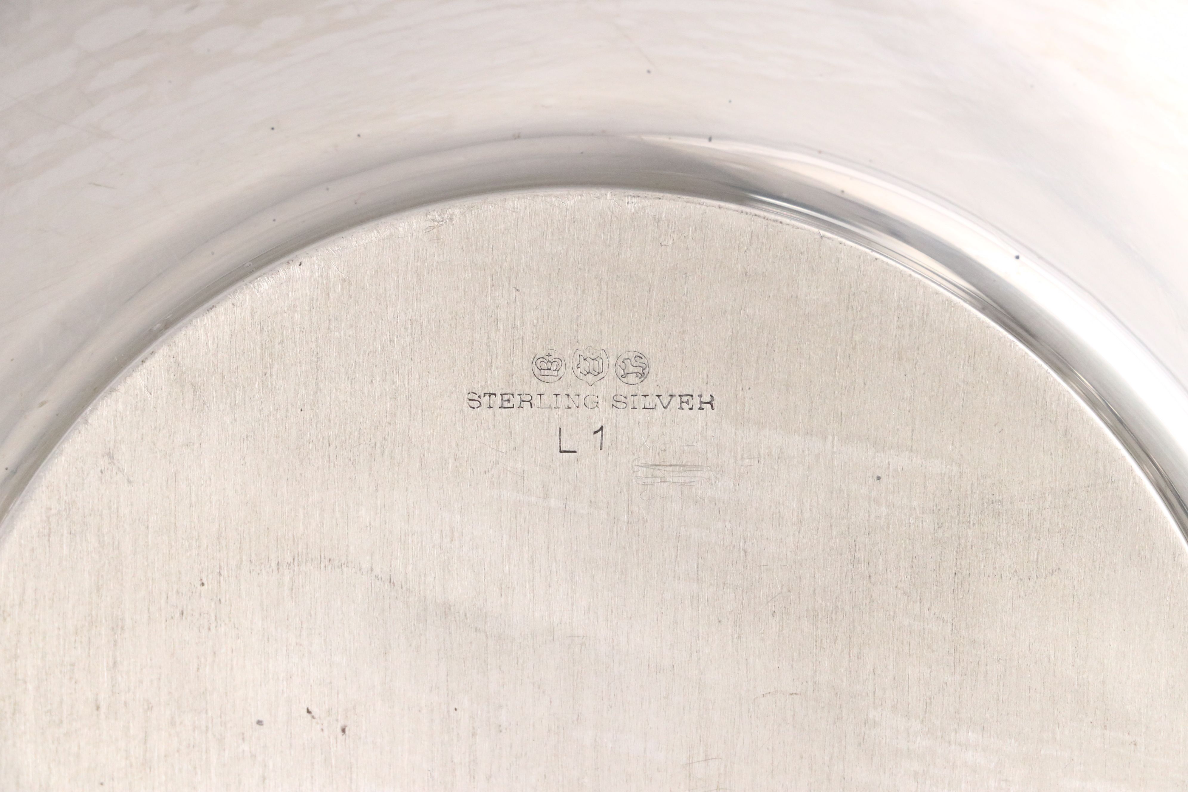 Sterling Silver Plate, Bowls, Weighted Candlesticks and Shakers