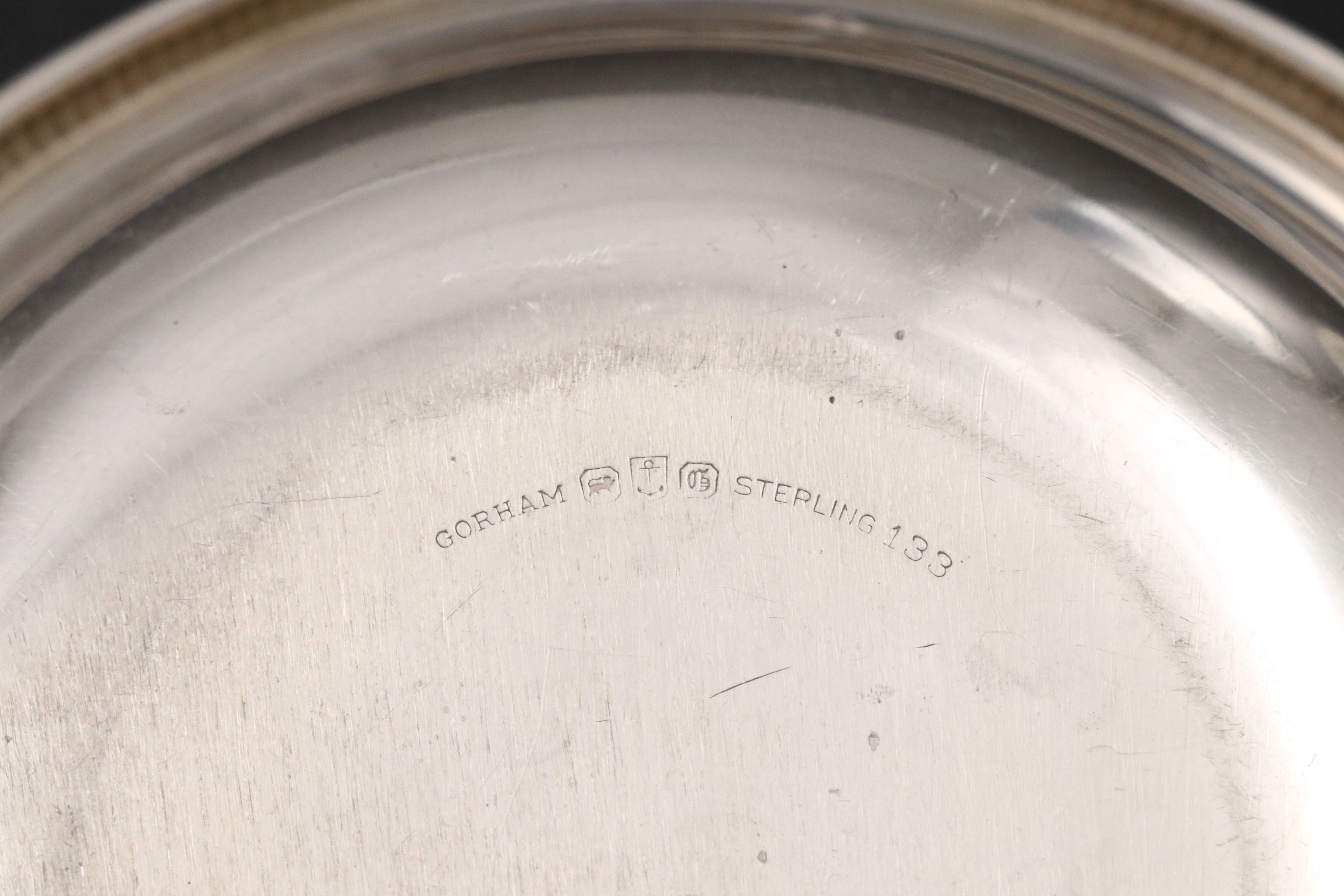 Sterling Silver Plate, Bowls, Weighted Candlesticks and Shakers