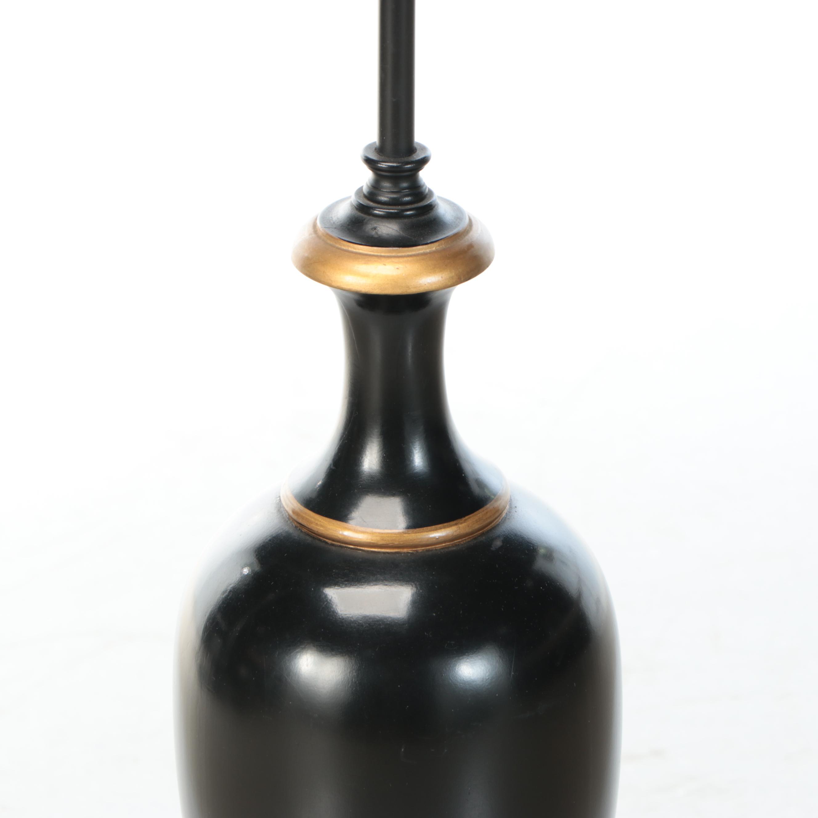 Neoclassical Style Gold and Black Table Lamp