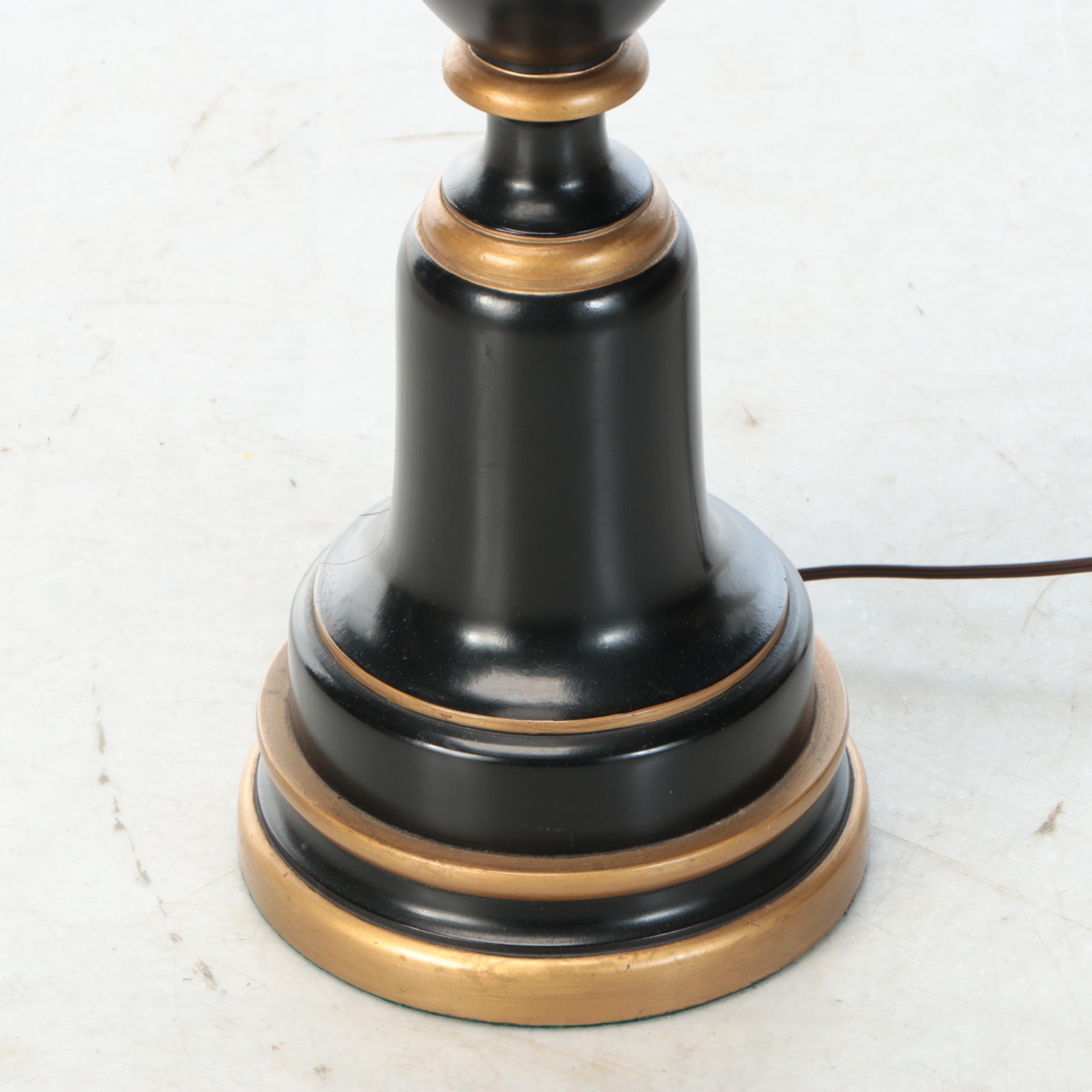 Neoclassical Style Gold and Black Table Lamp