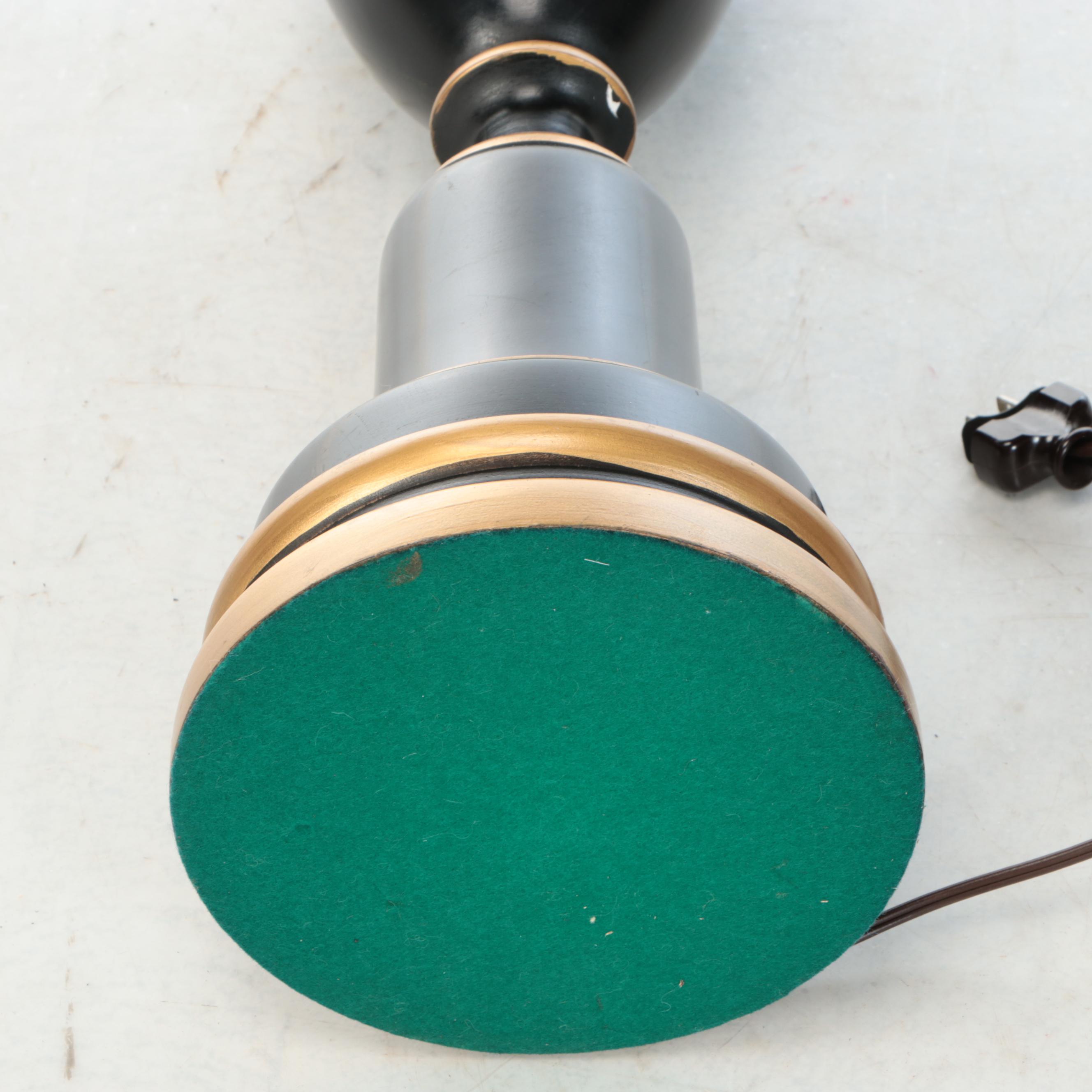 Neoclassical Style Gold and Black Table Lamp