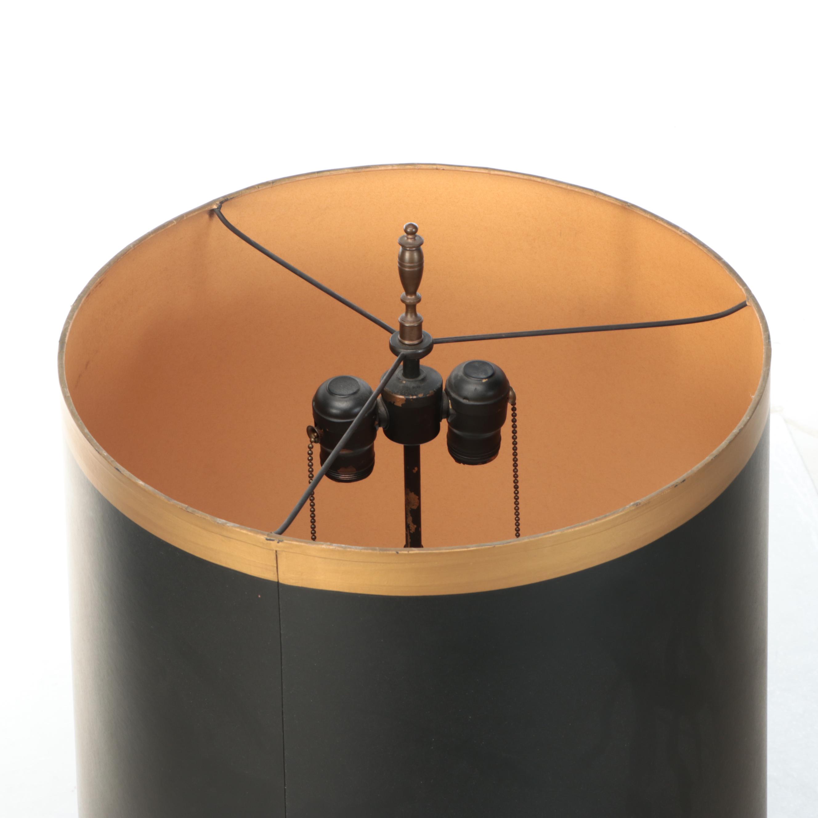 Neoclassical Style Gold and Black Table Lamp