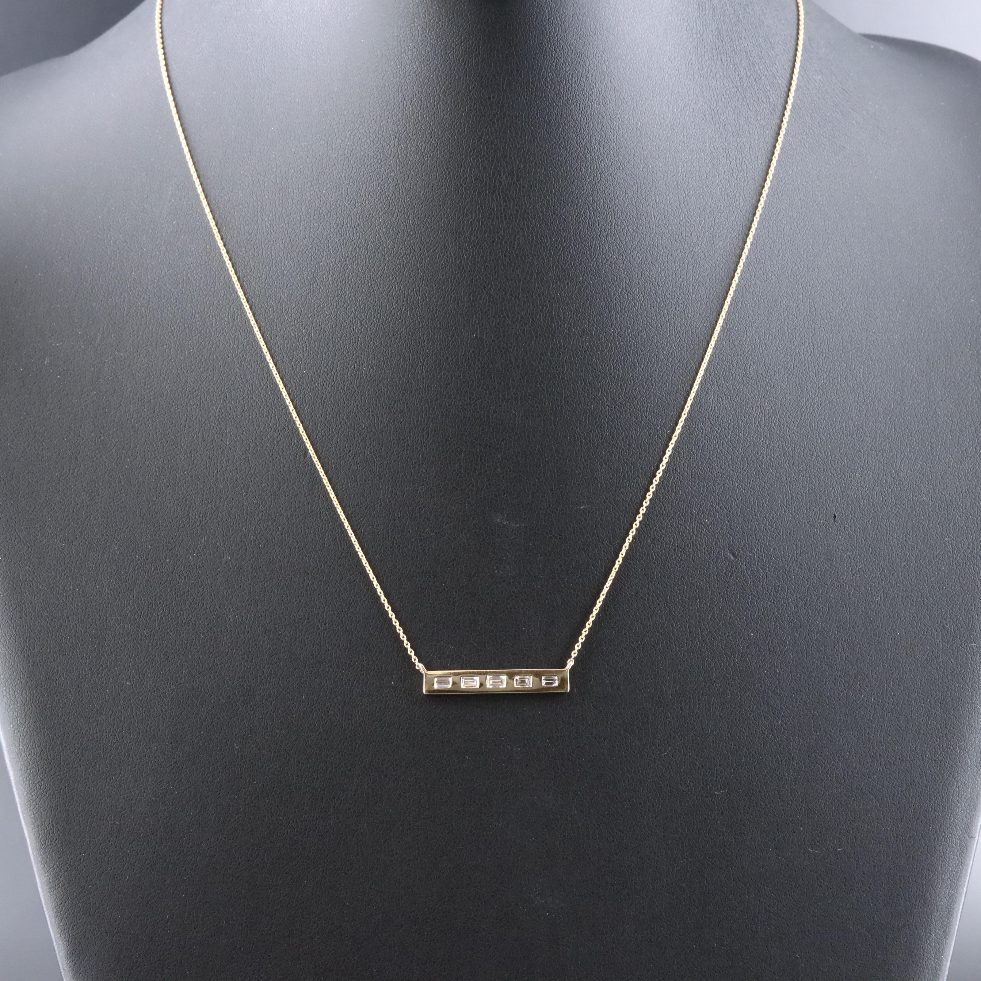 Kallati 14K 0.37 CTW Diamond Bar Necklace