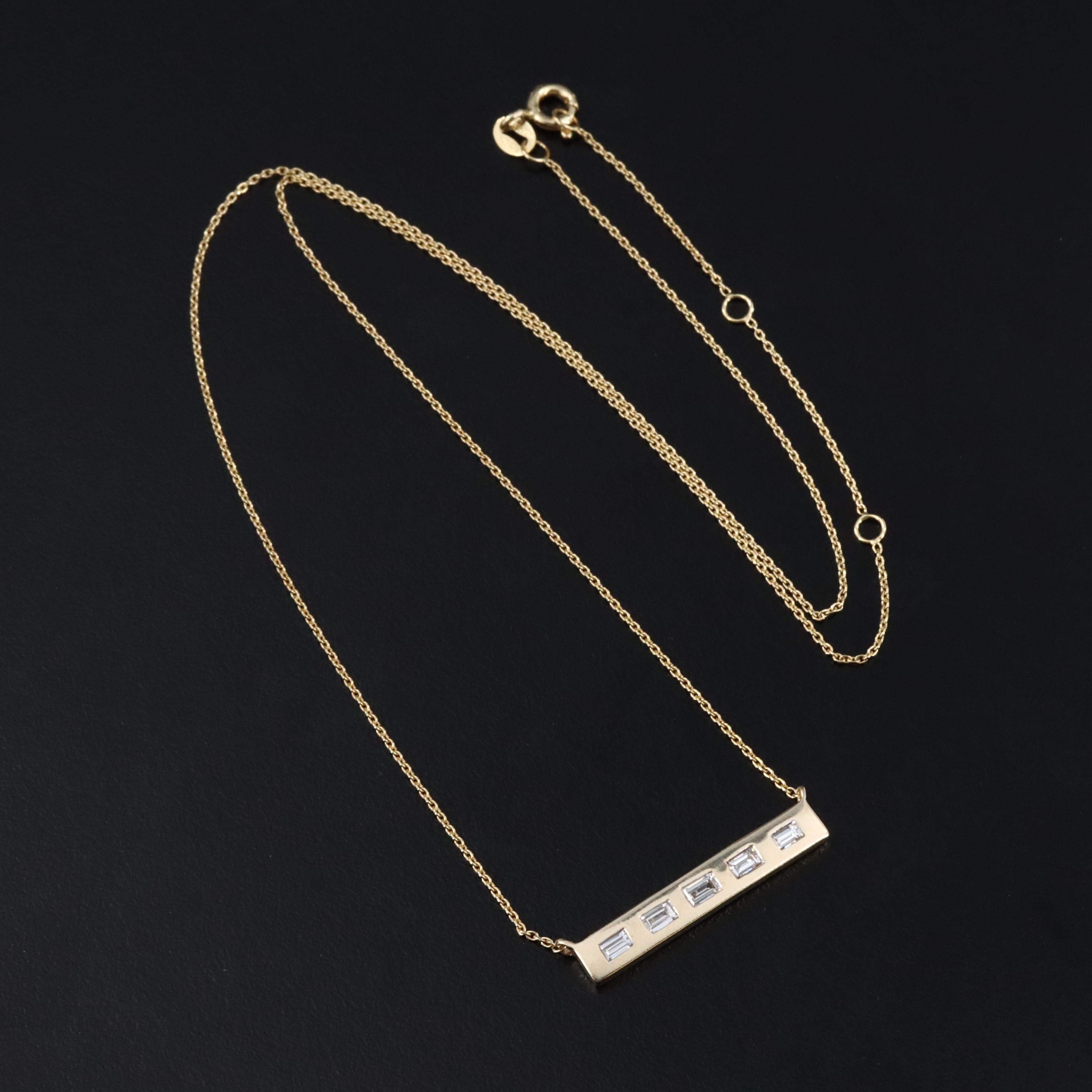 Kallati 14K 0.37 CTW Diamond Bar Necklace