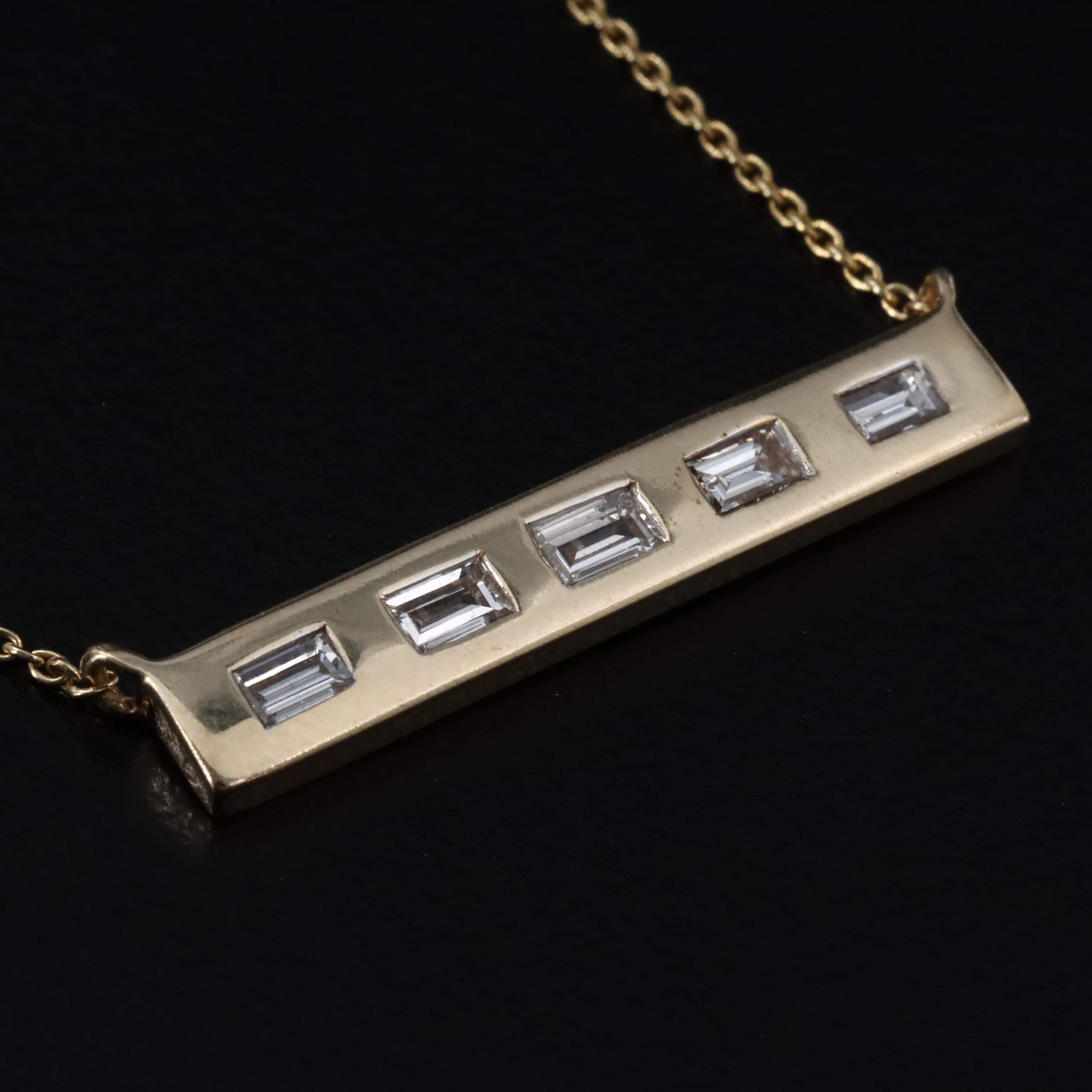 Kallati 14K 0.37 CTW Diamond Bar Necklace