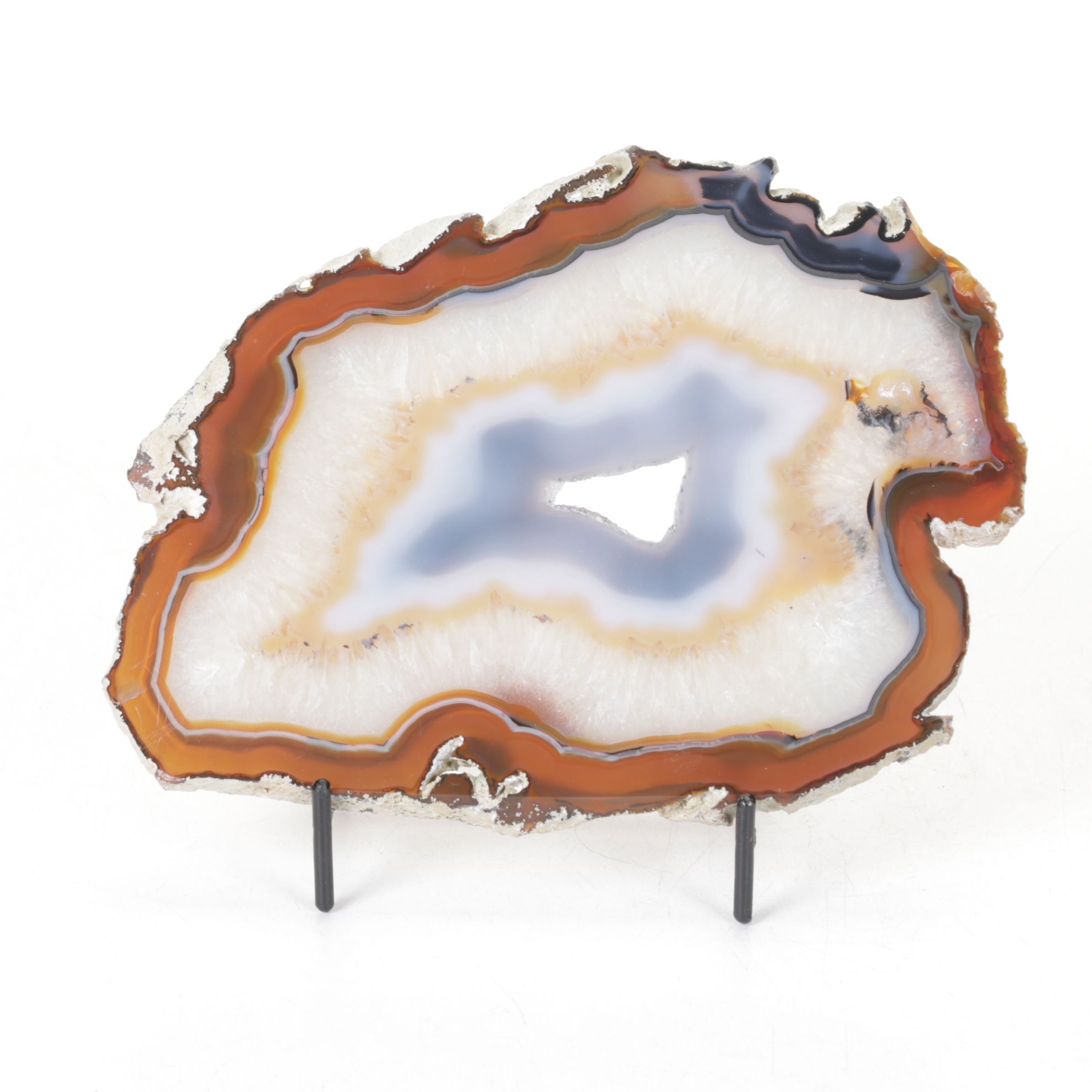Brazilian Agate Slice on Display Stand
