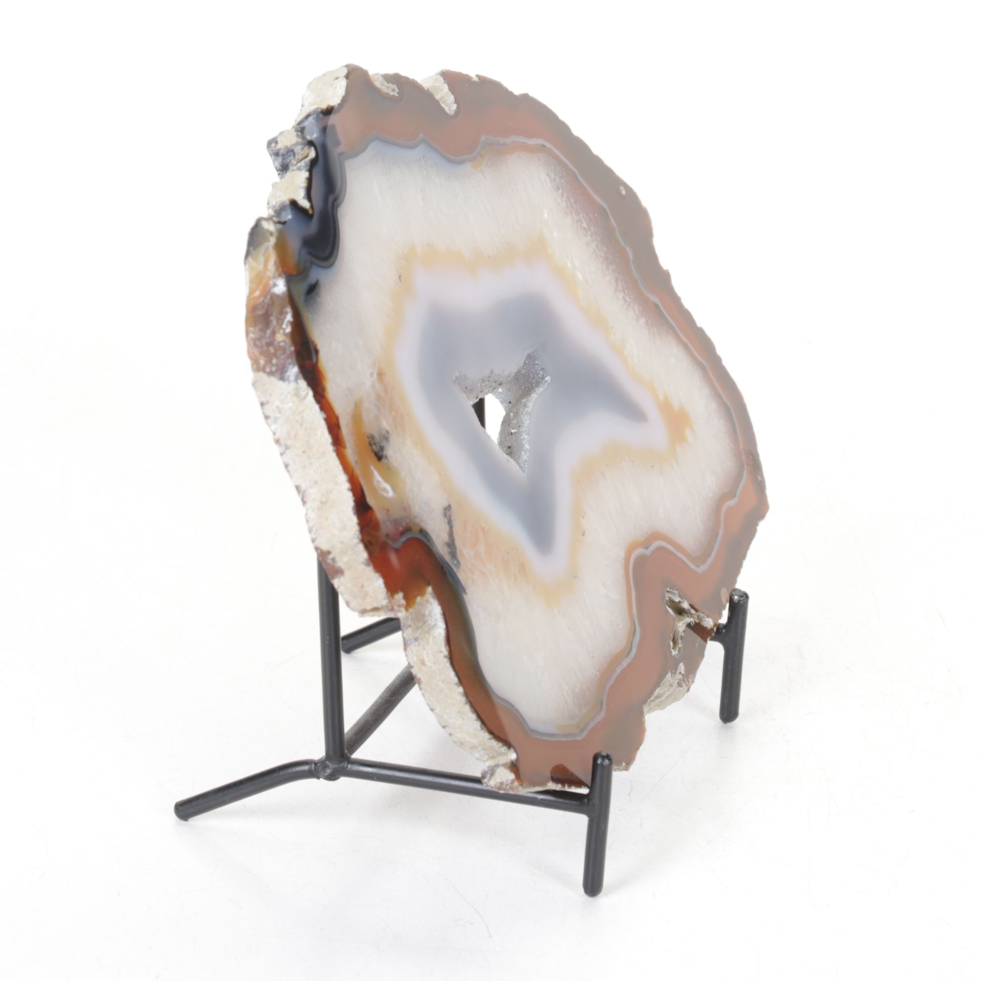 Brazilian Agate Slice on Display Stand
