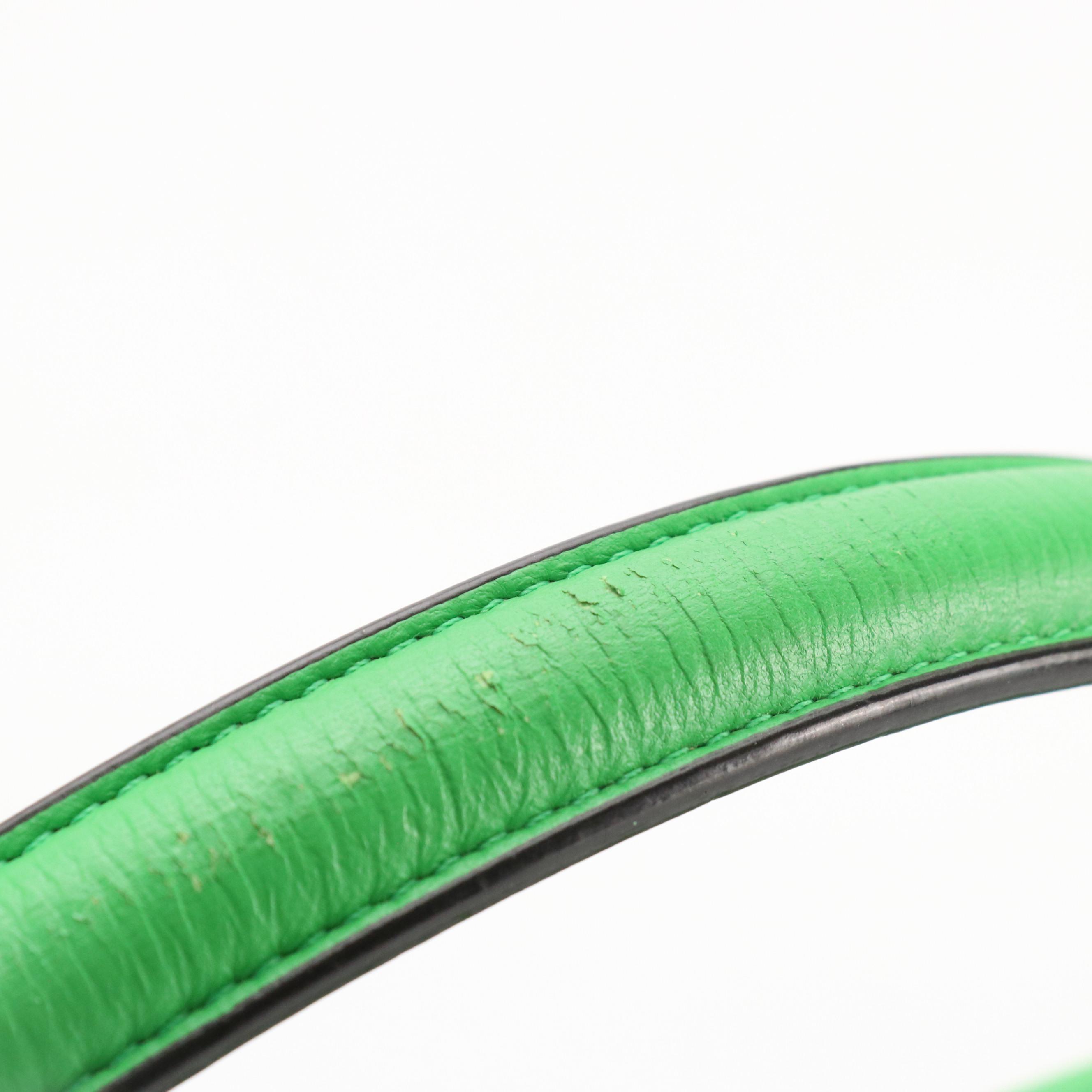 Fendi Large Iconic Peekaboo Bag in Green Interlace Calfskin Leather