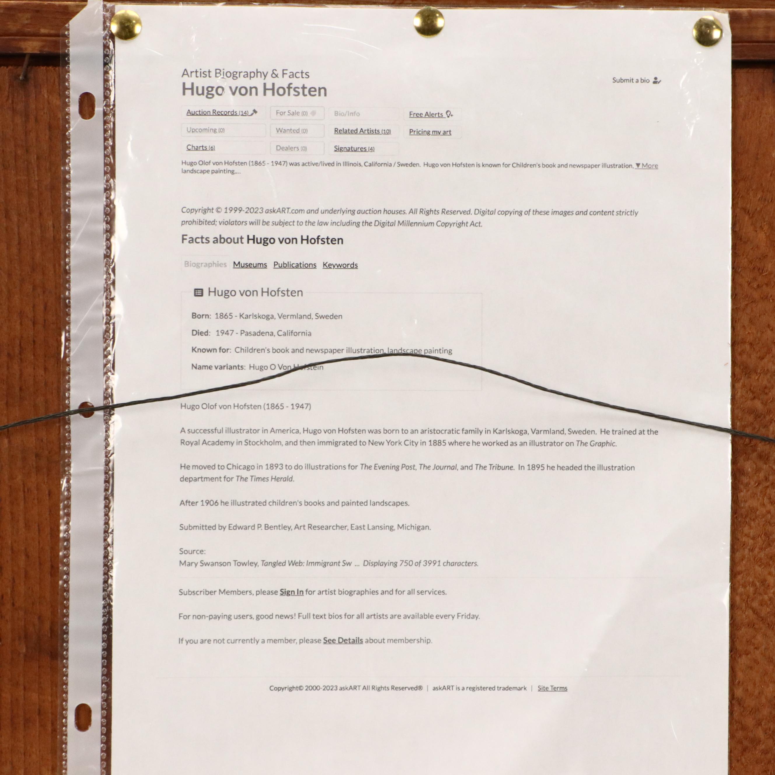 Hugo Von Hofston Gouache Painting of Military Street Scene, 1886