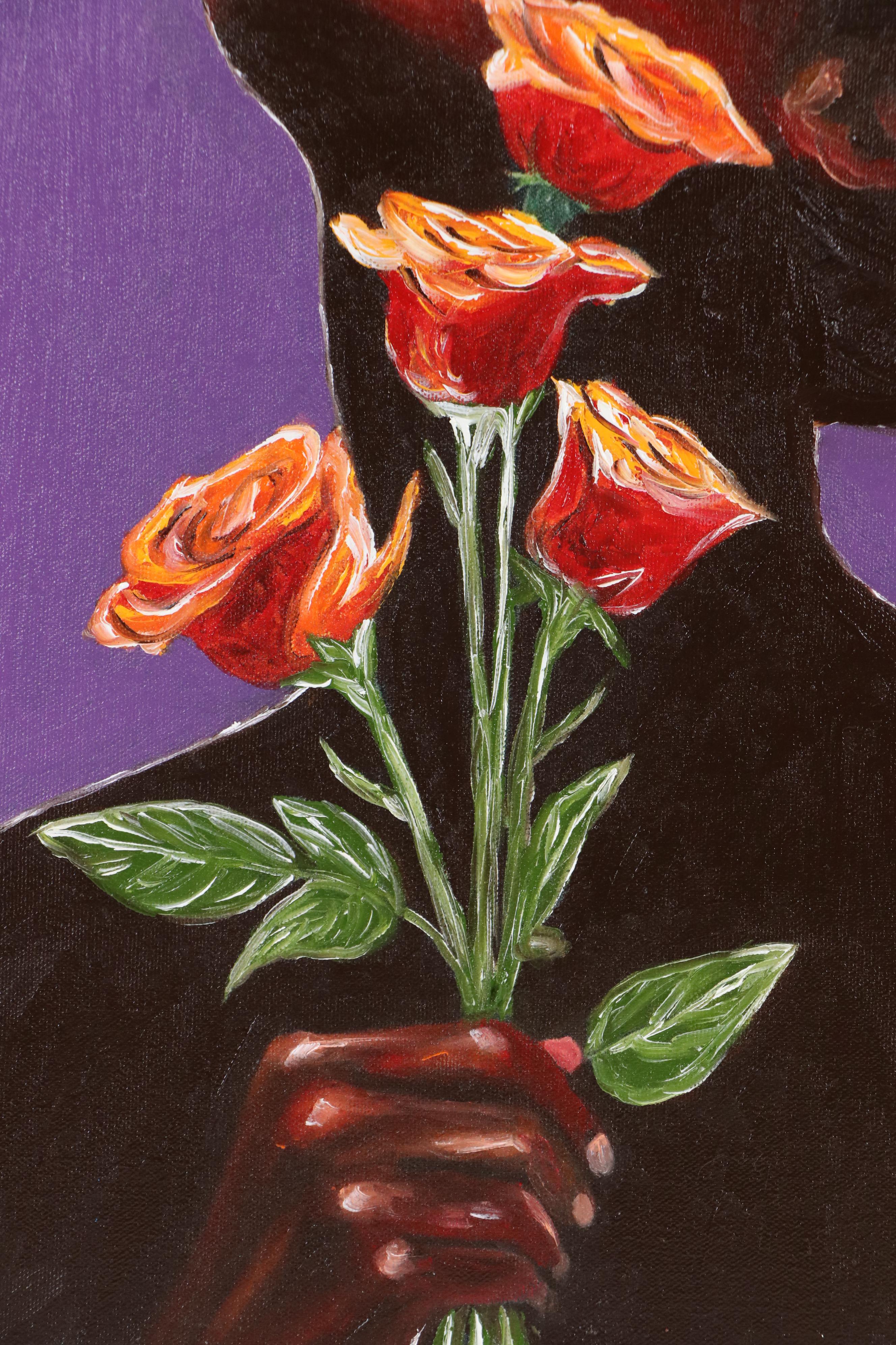 Oluwakemi Omowaire Oil Portrait "The Radiant Lady.", 21st Century