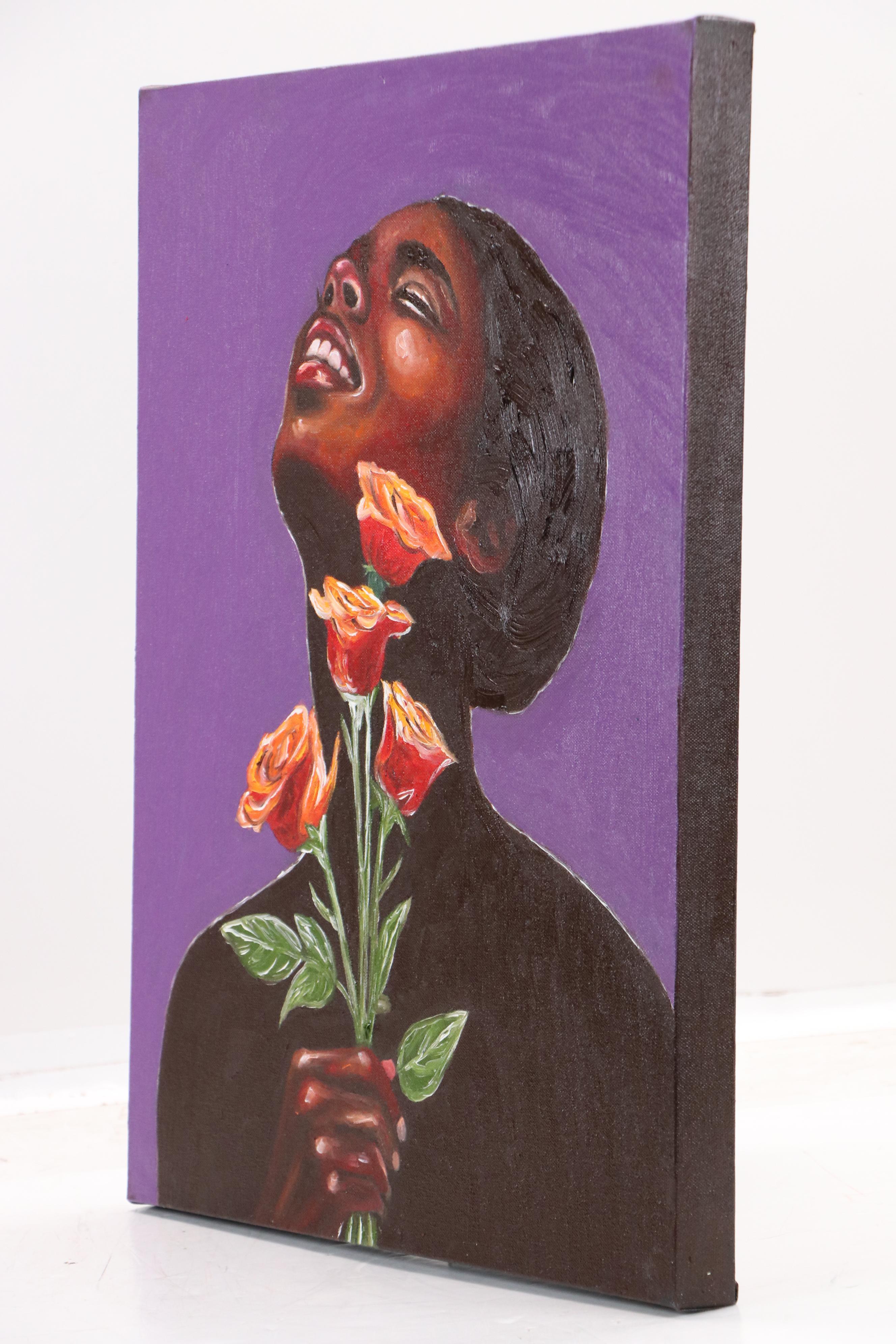 Oluwakemi Omowaire Oil Portrait "The Radiant Lady.", 21st Century