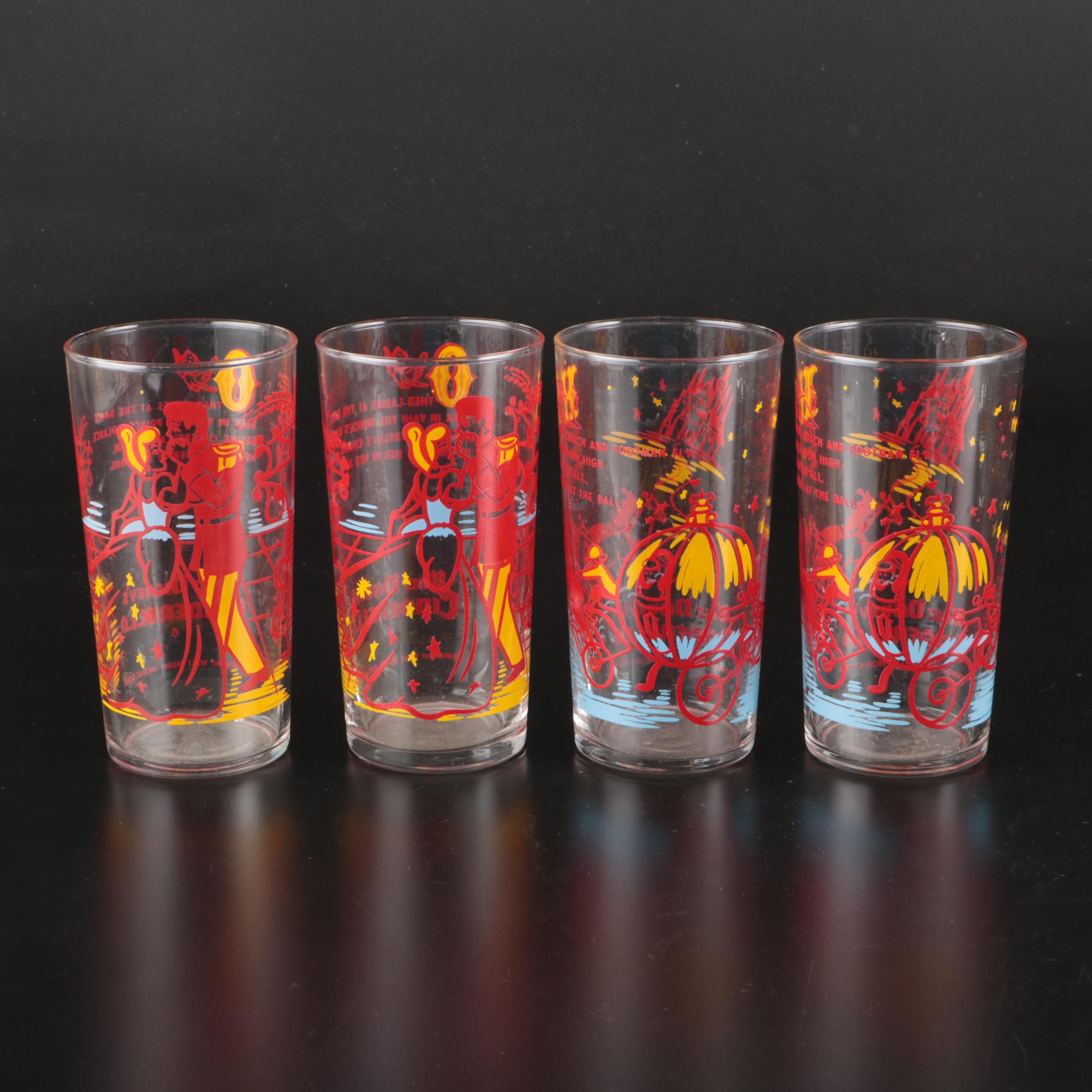 Libbey Disney's Cinderella and Federal Li'l Abner Glass Tumblers