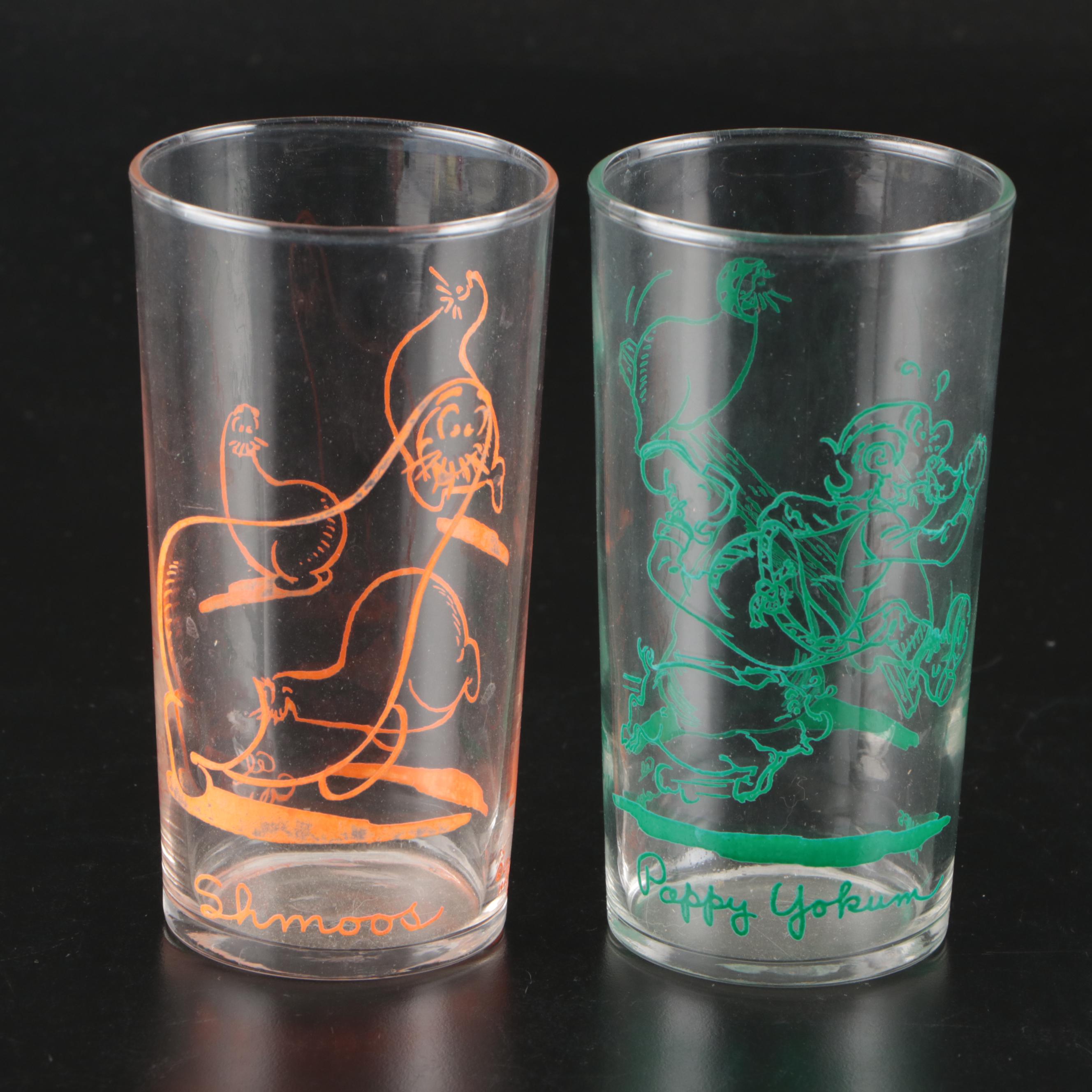 Libbey Disney's Cinderella and Federal Li'l Abner Glass Tumblers
