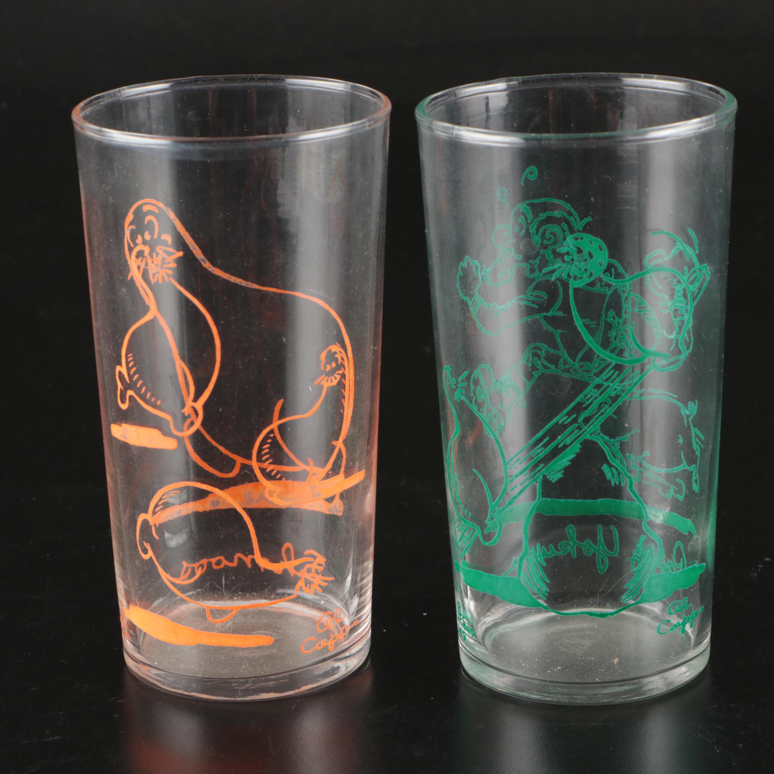 Libbey Disney's Cinderella and Federal Li'l Abner Glass Tumblers