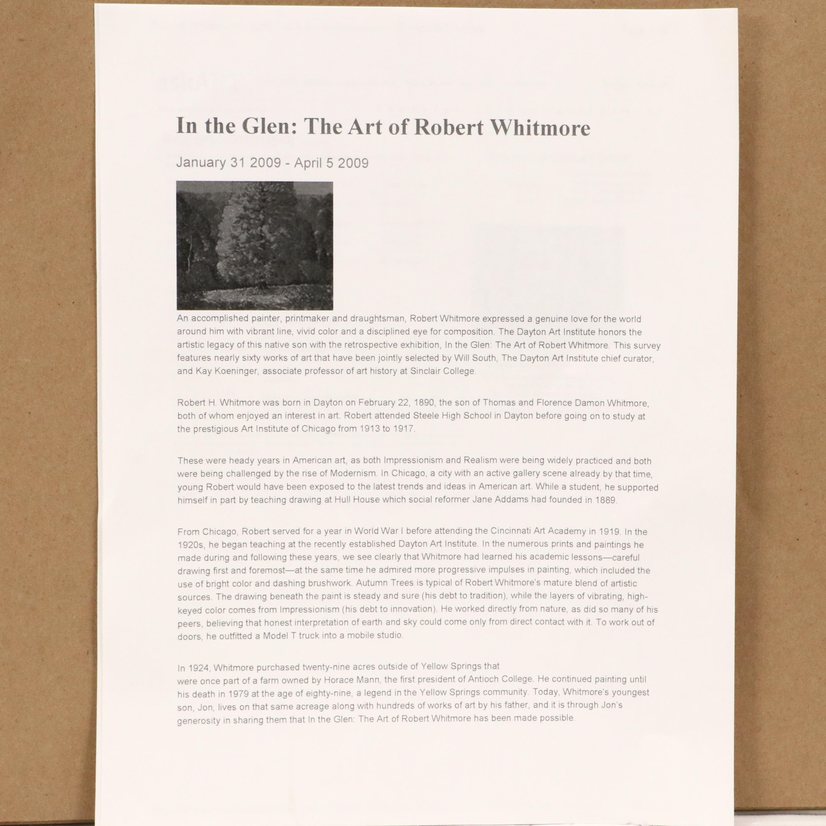 Robert H. Whitmore Oil Pastel Portrait of Young Woman, 20th Century