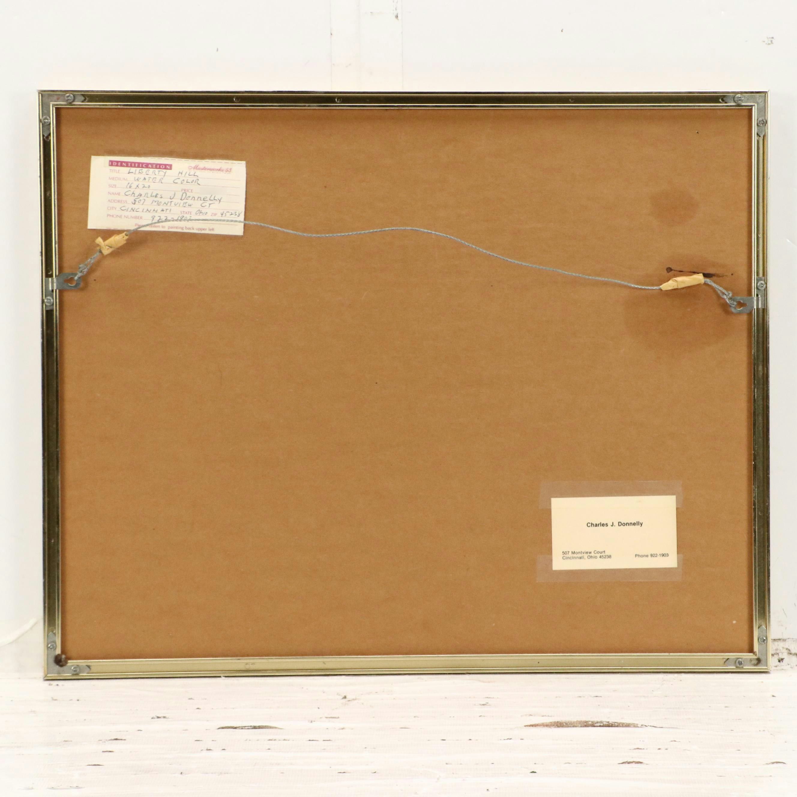 Charles J. Donnelly Watercolor Painting "Liberty Hill," 1953