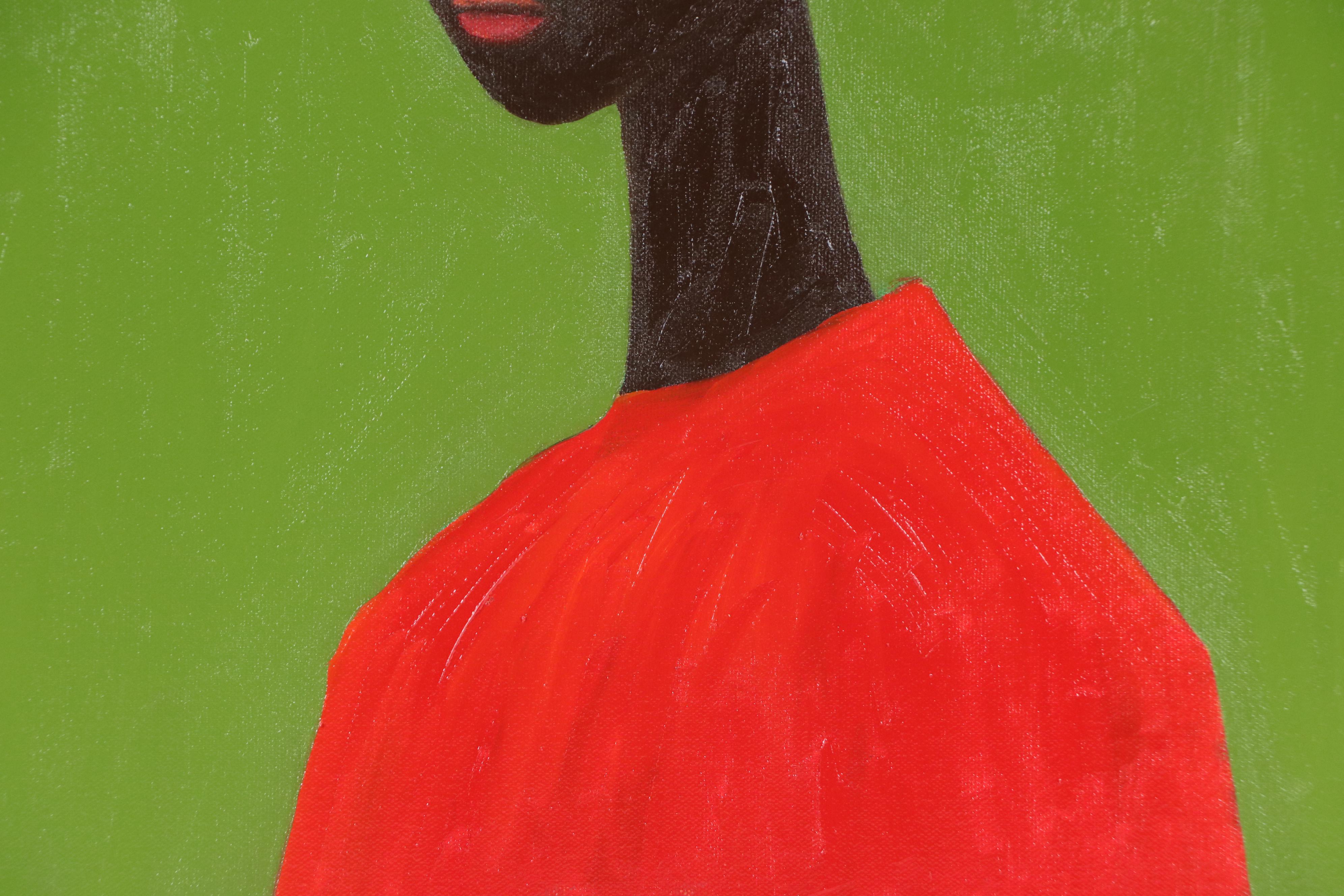 Oluwakemi Omowaire Oil Portrait "Meditation.," 21st Century