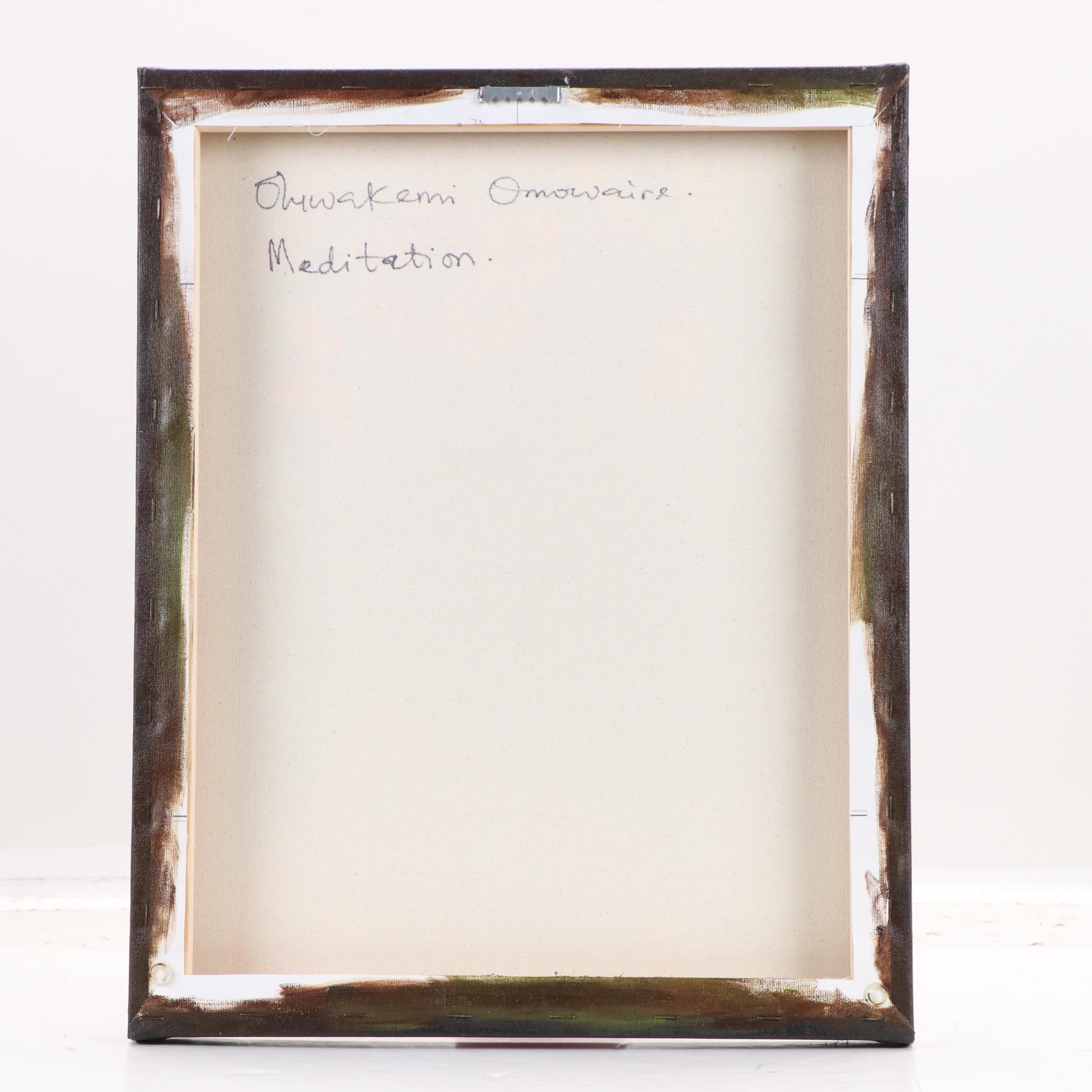 Oluwakemi Omowaire Oil Portrait "Meditation.," 21st Century