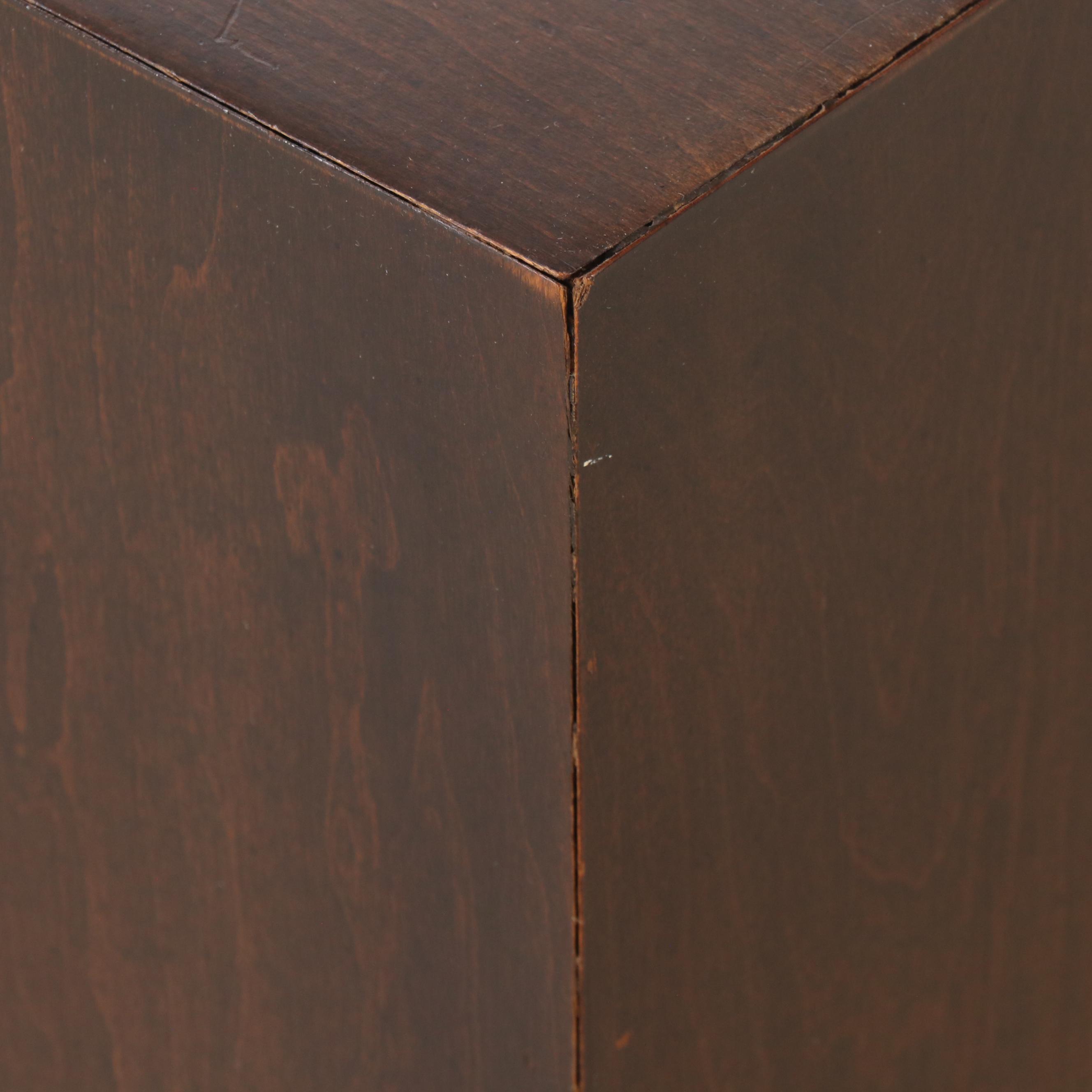Modernist Walnut Cube End Table, Mid to Late 20th Century