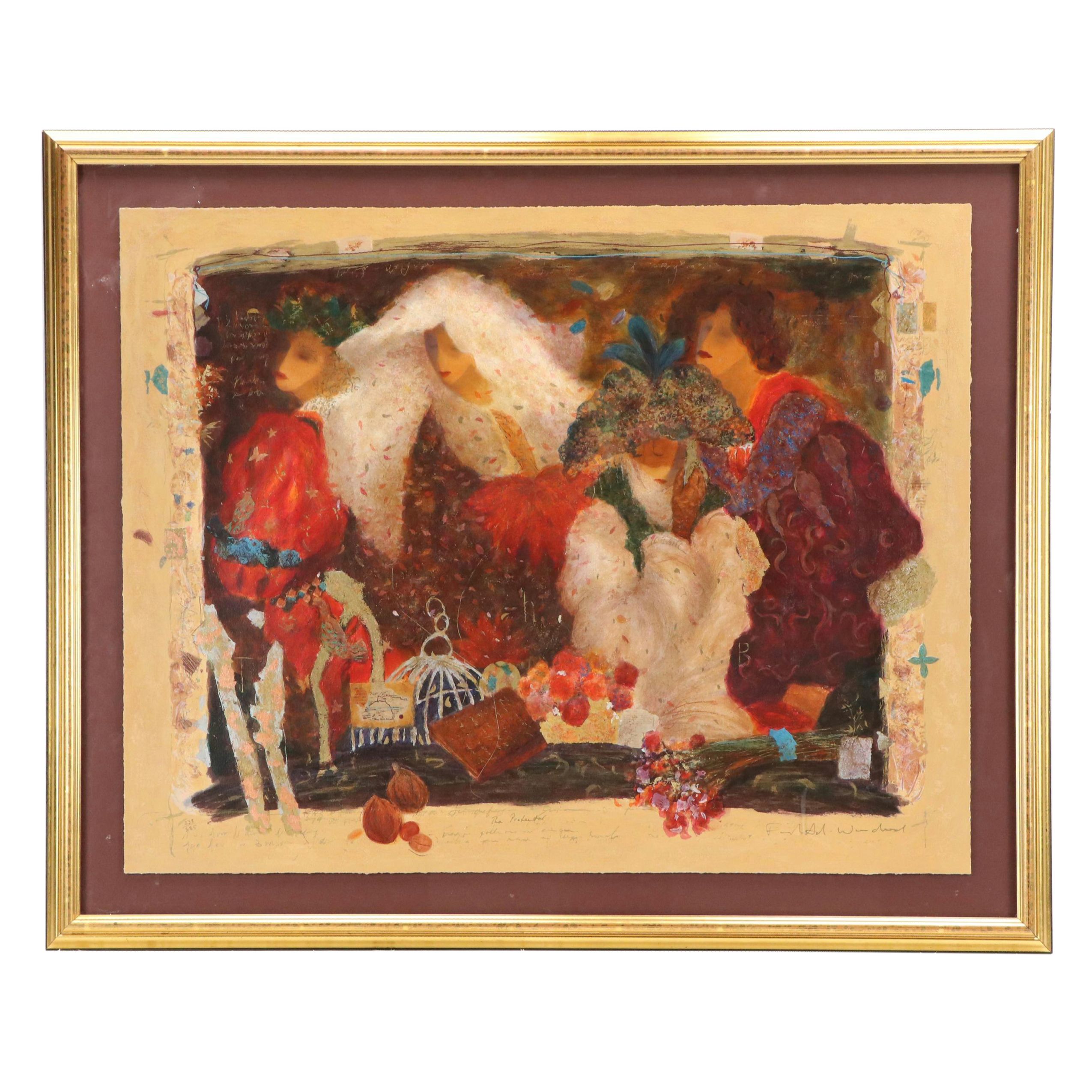 Roy Fairchild-Woodard Embellished Serigraph "The Protector," 1994