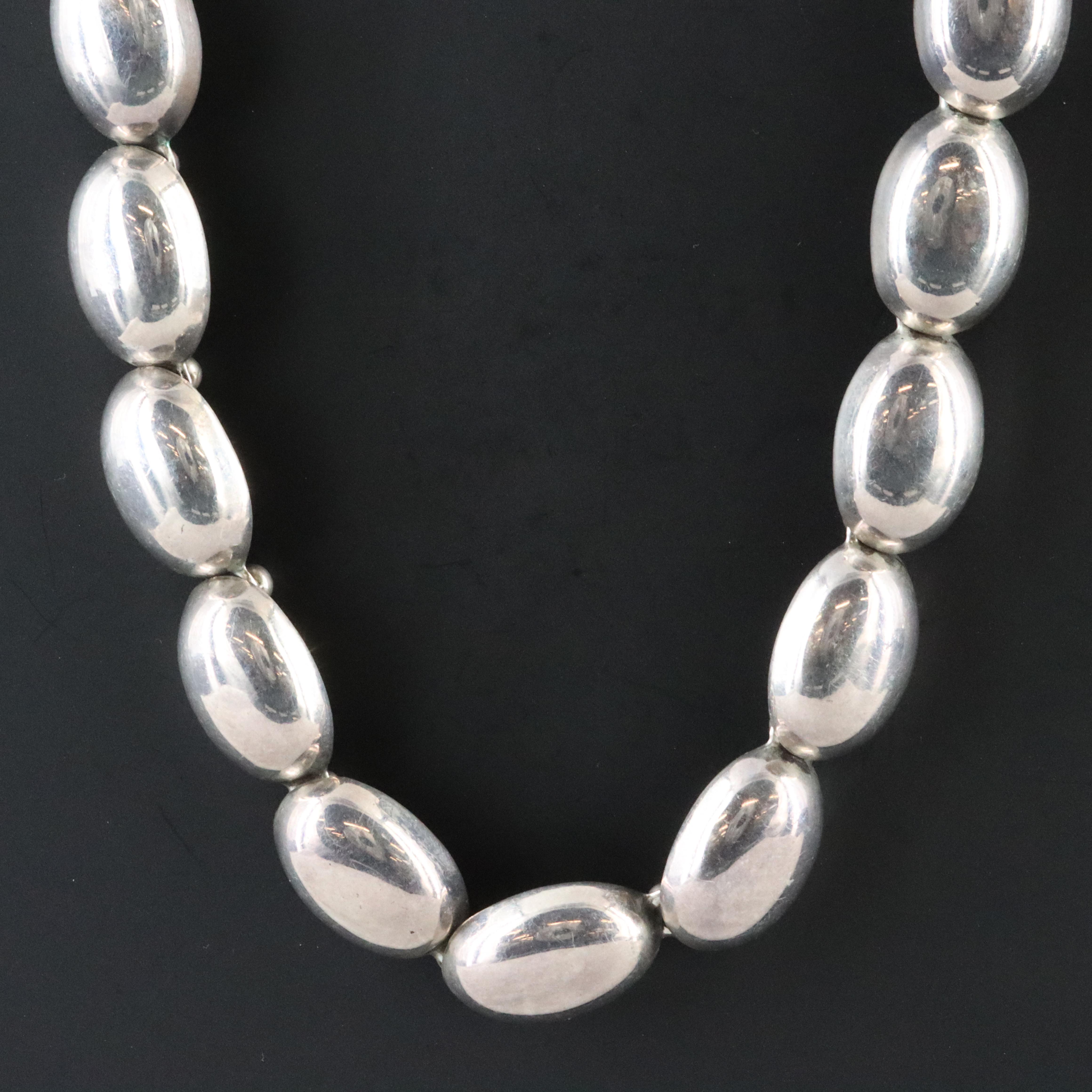 Mexican Sterling Oval Link Necklace