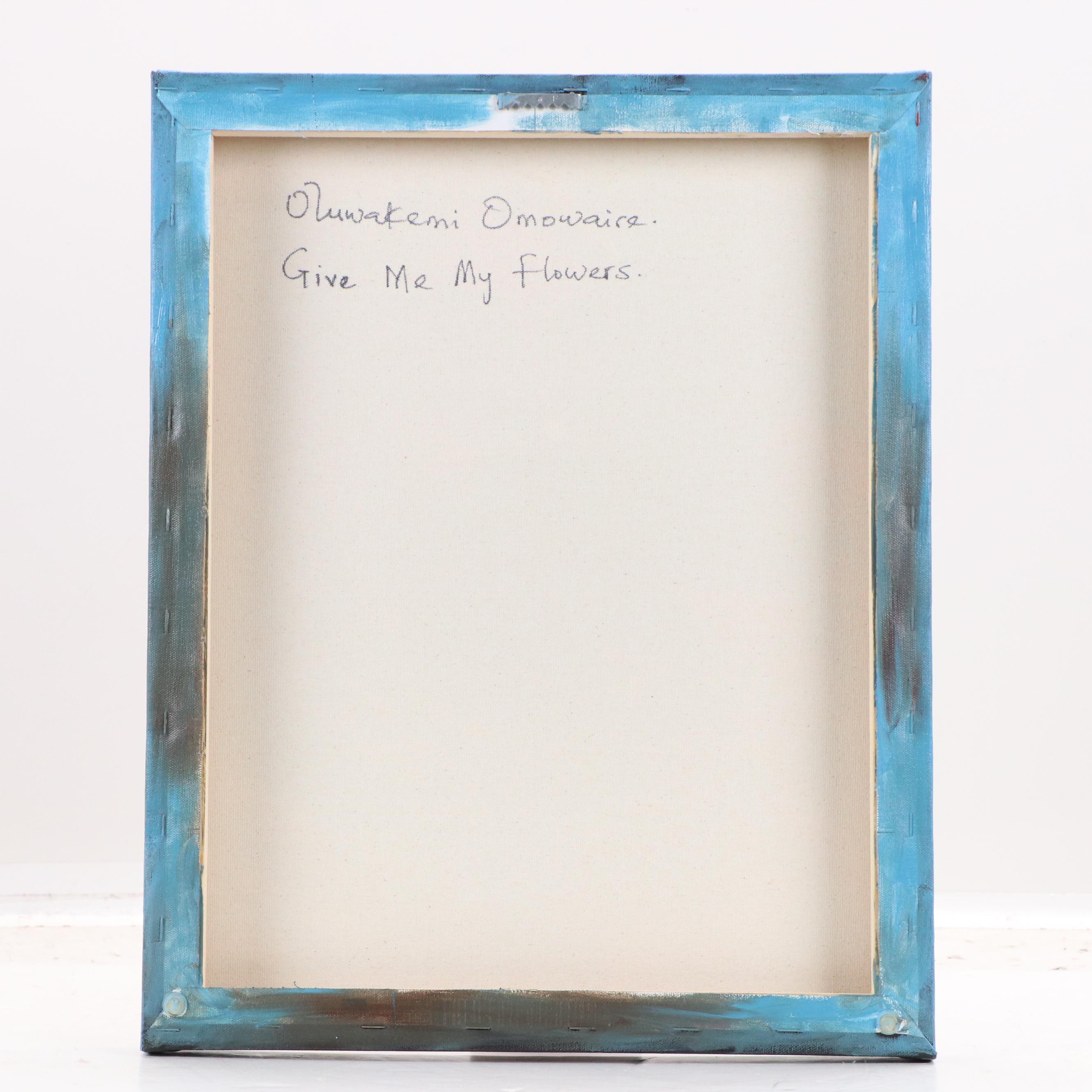 Oluwakemi Omowaire Oil Portrait "Give Me My Flowers.," 21st Century