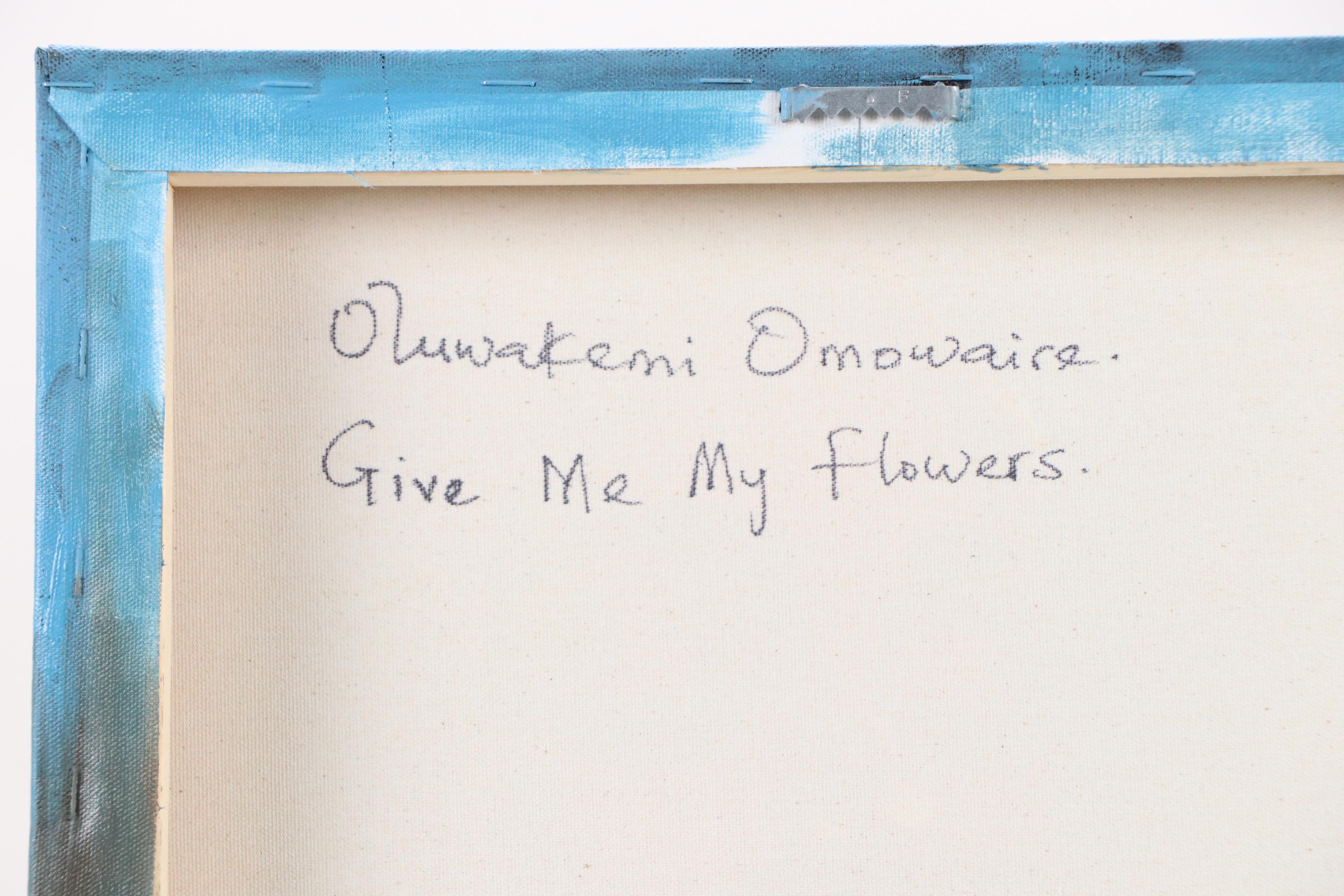 Oluwakemi Omowaire Oil Portrait "Give Me My Flowers.," 21st Century