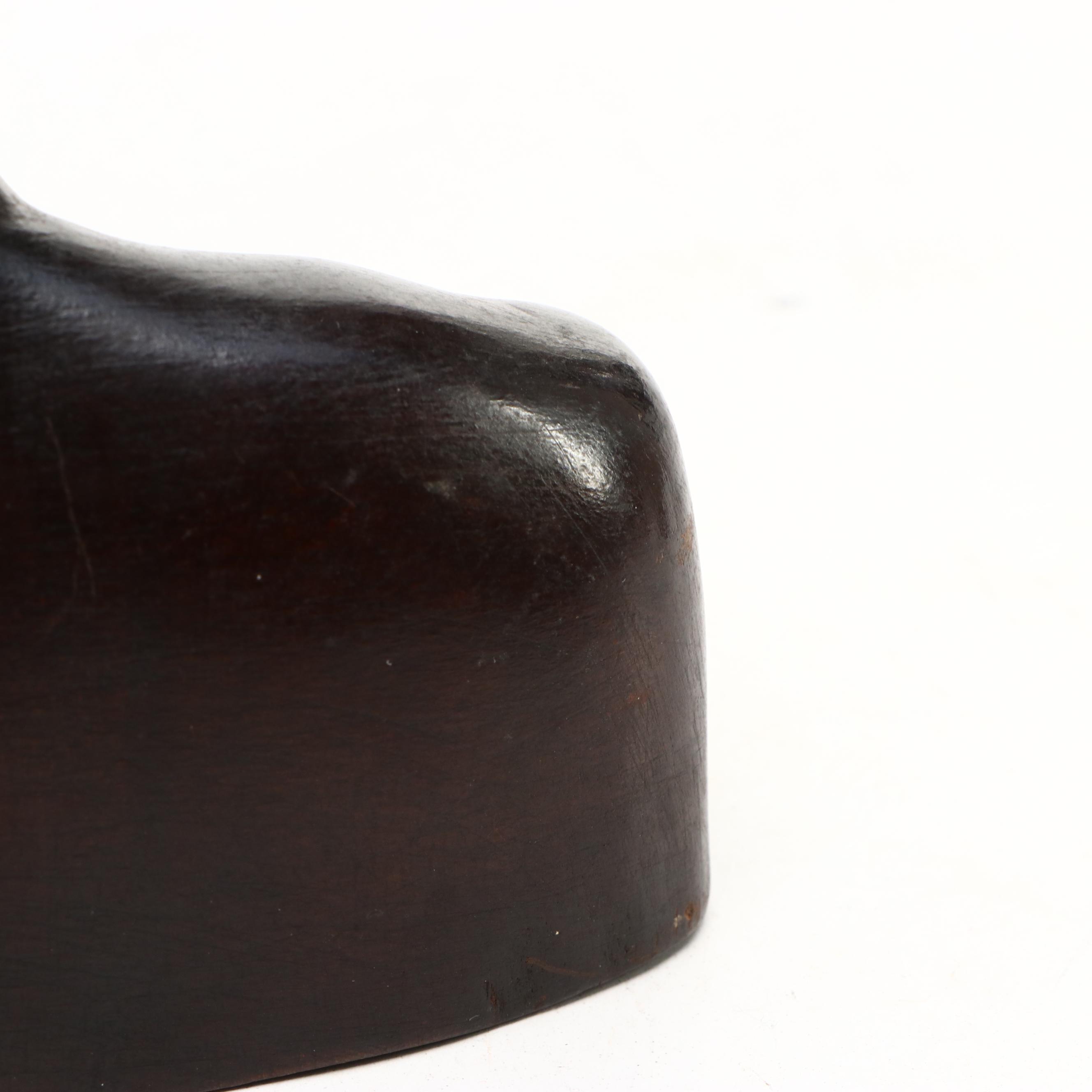 Balinese Ebonized Wood Male and Female Figure Quarter Busts