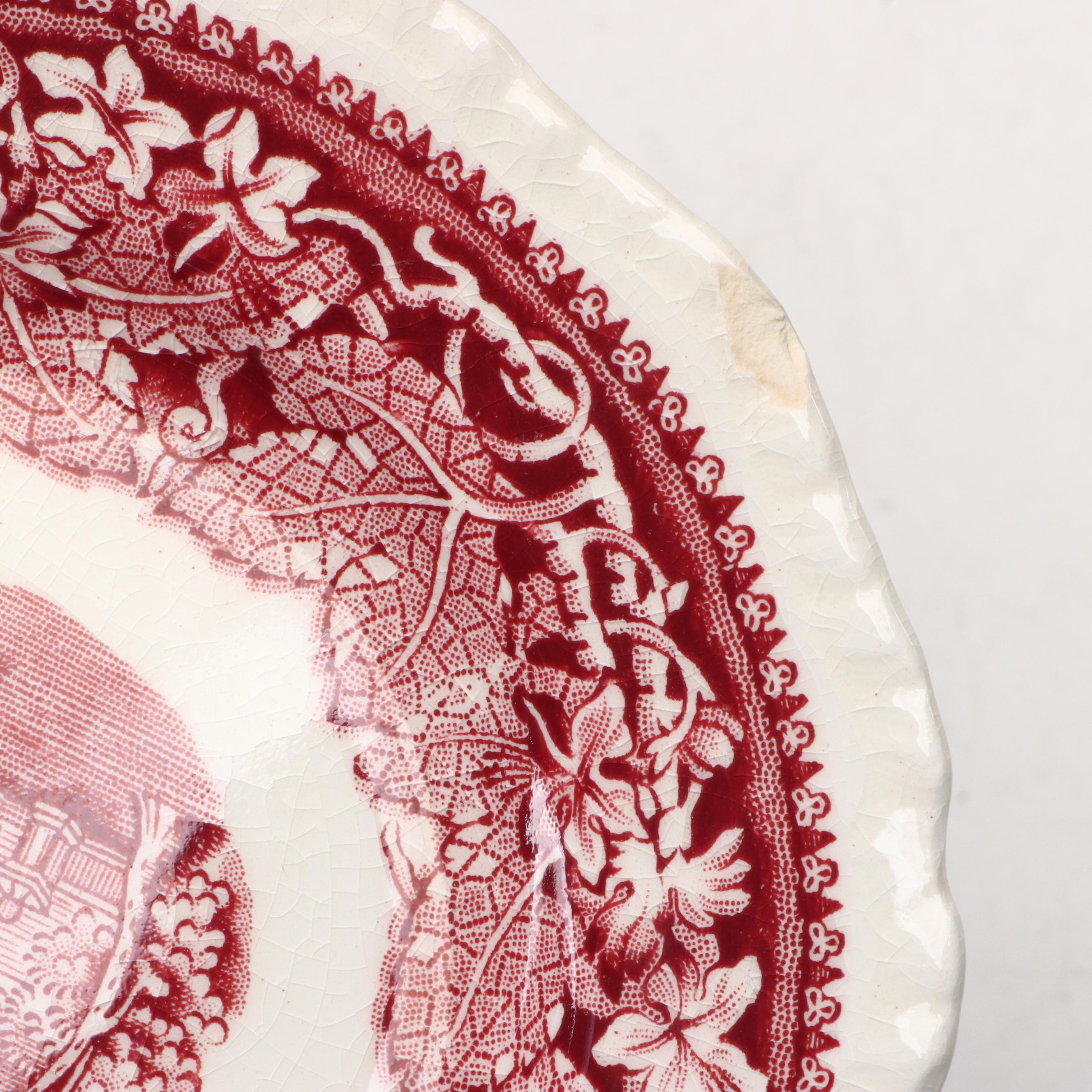 Mason's "Vista" Pink Ironstone China Dinnerware, Mid-20th Century