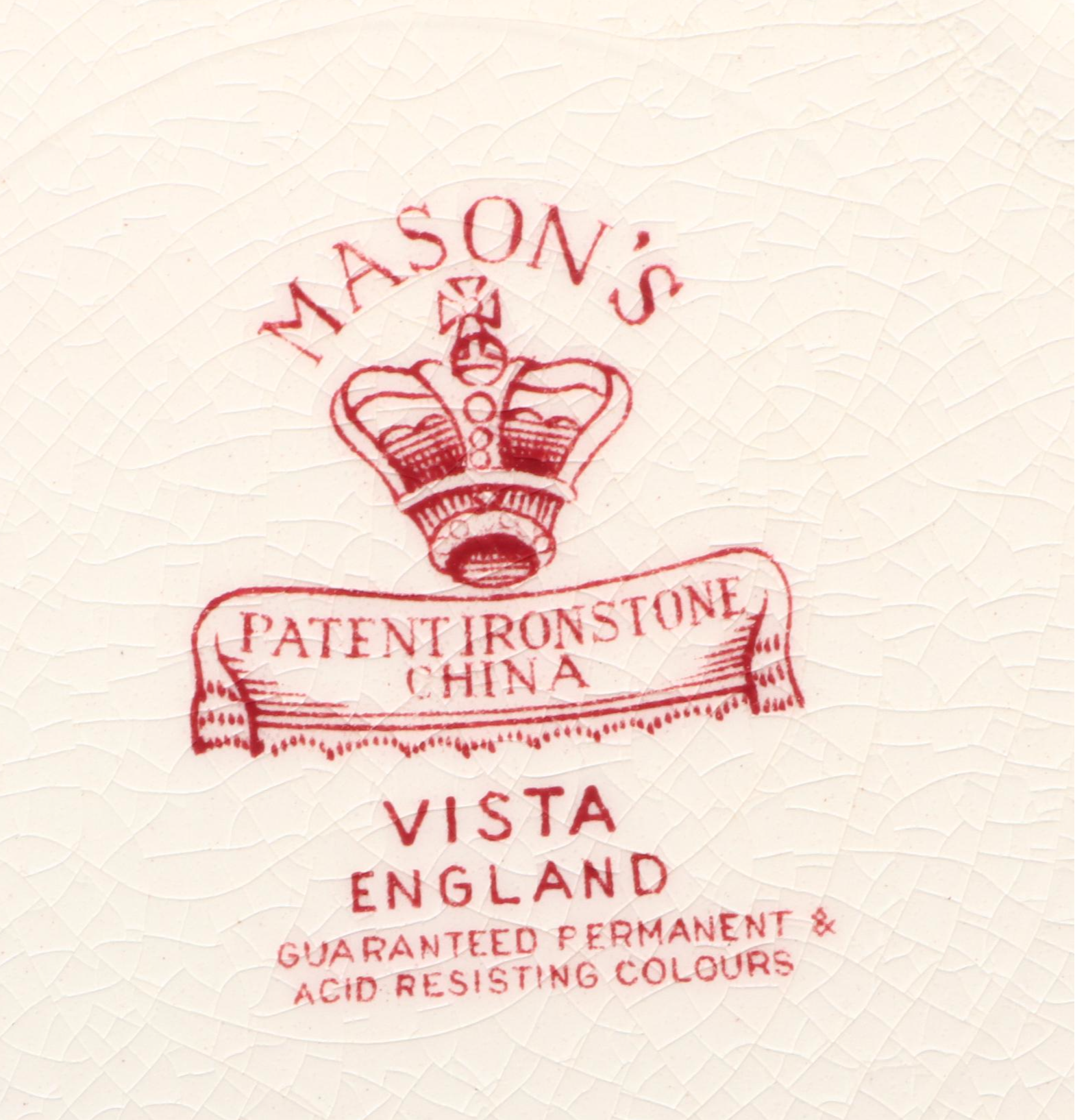 Mason's "Vista" Pink Ironstone China Dinnerware, Mid-20th Century