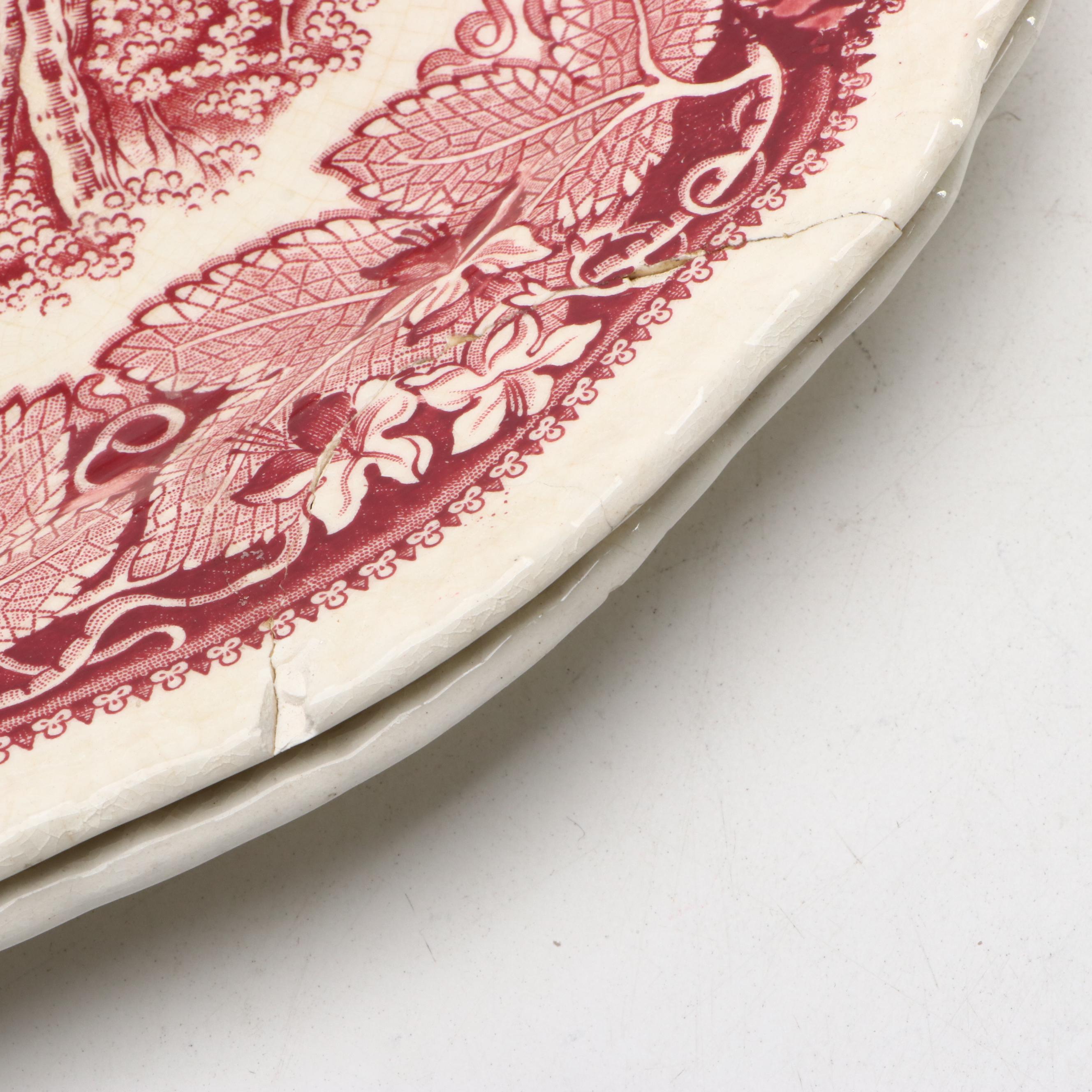 Mason's "Vista" Pink Ironstone China Dinnerware, Mid-20th Century