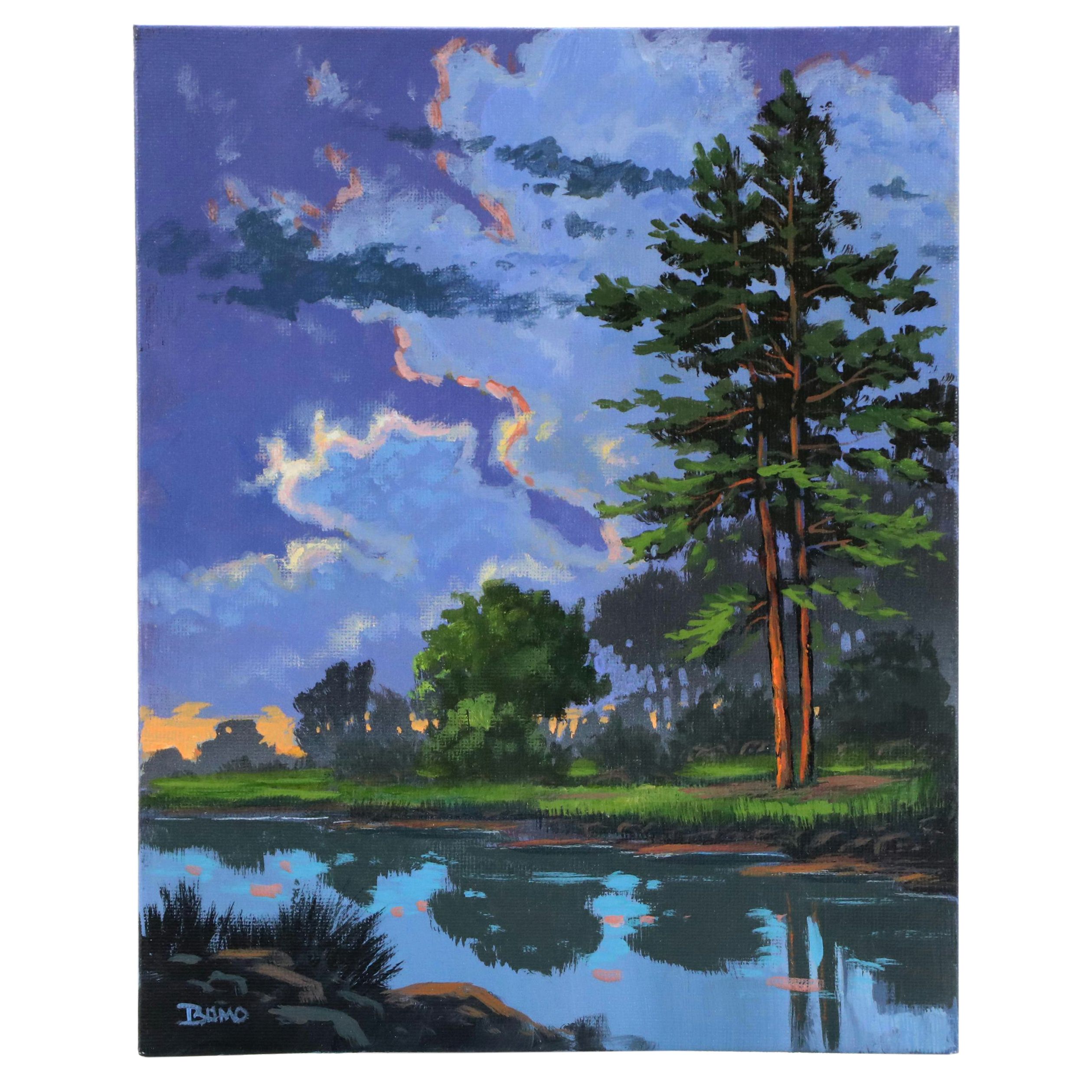 Doug "Bumo" Johnpeer Landscape Oil Painting "Night Has No Edges," 2025