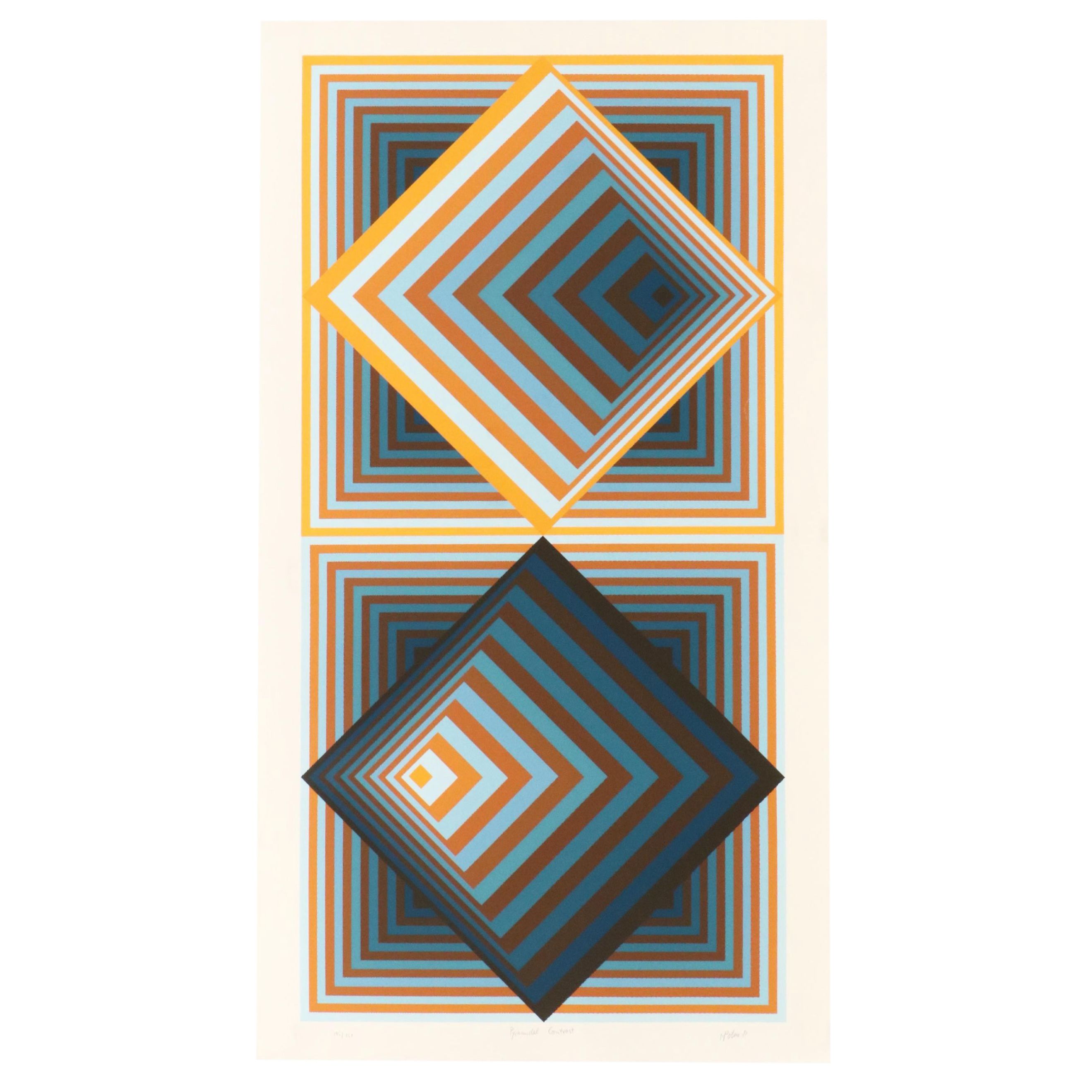 Jürgen Peters Op Art Serigraph "Pyramidal Contrast," 1981