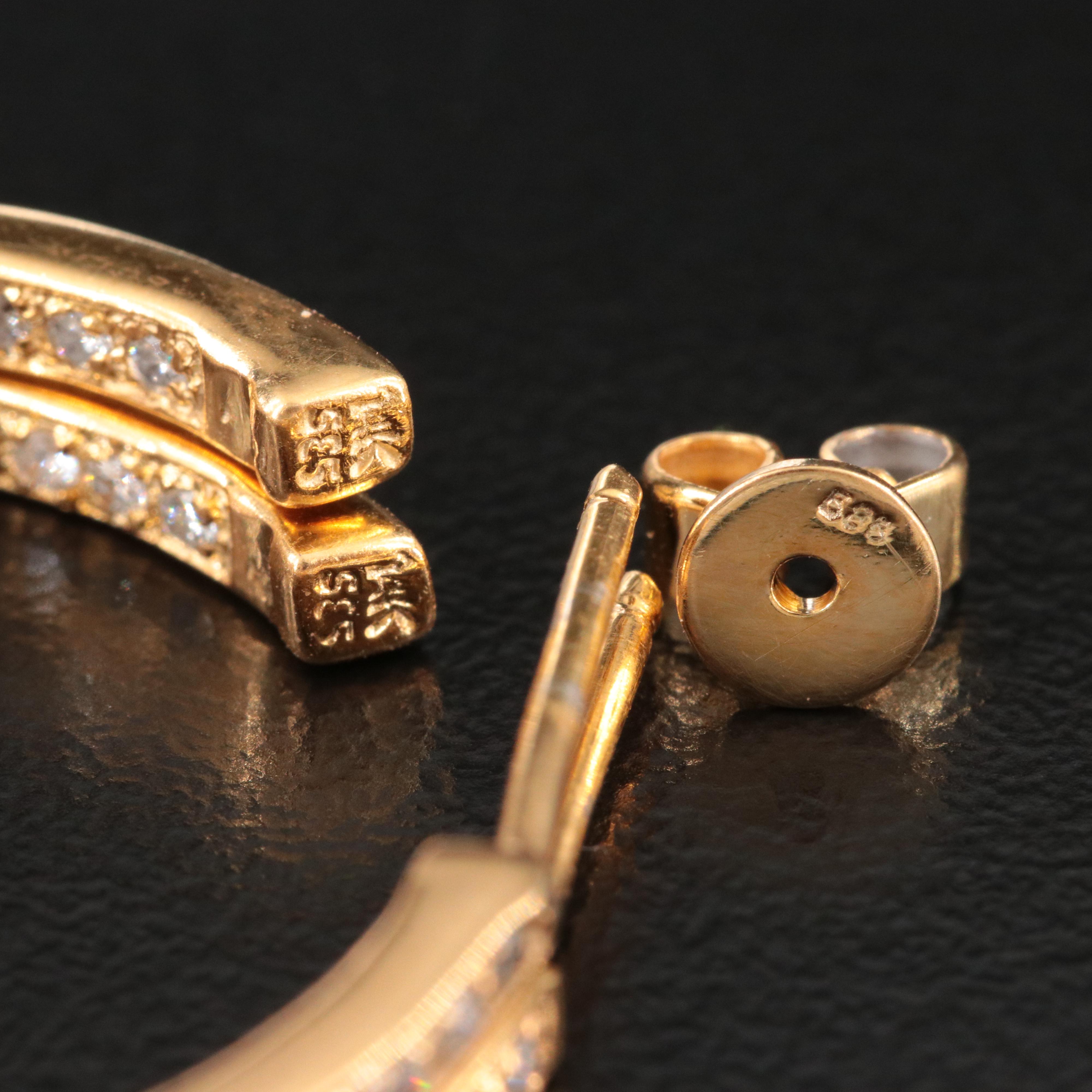 14K 0.75 CTW Diamond Inside-Out Hoop Earrings