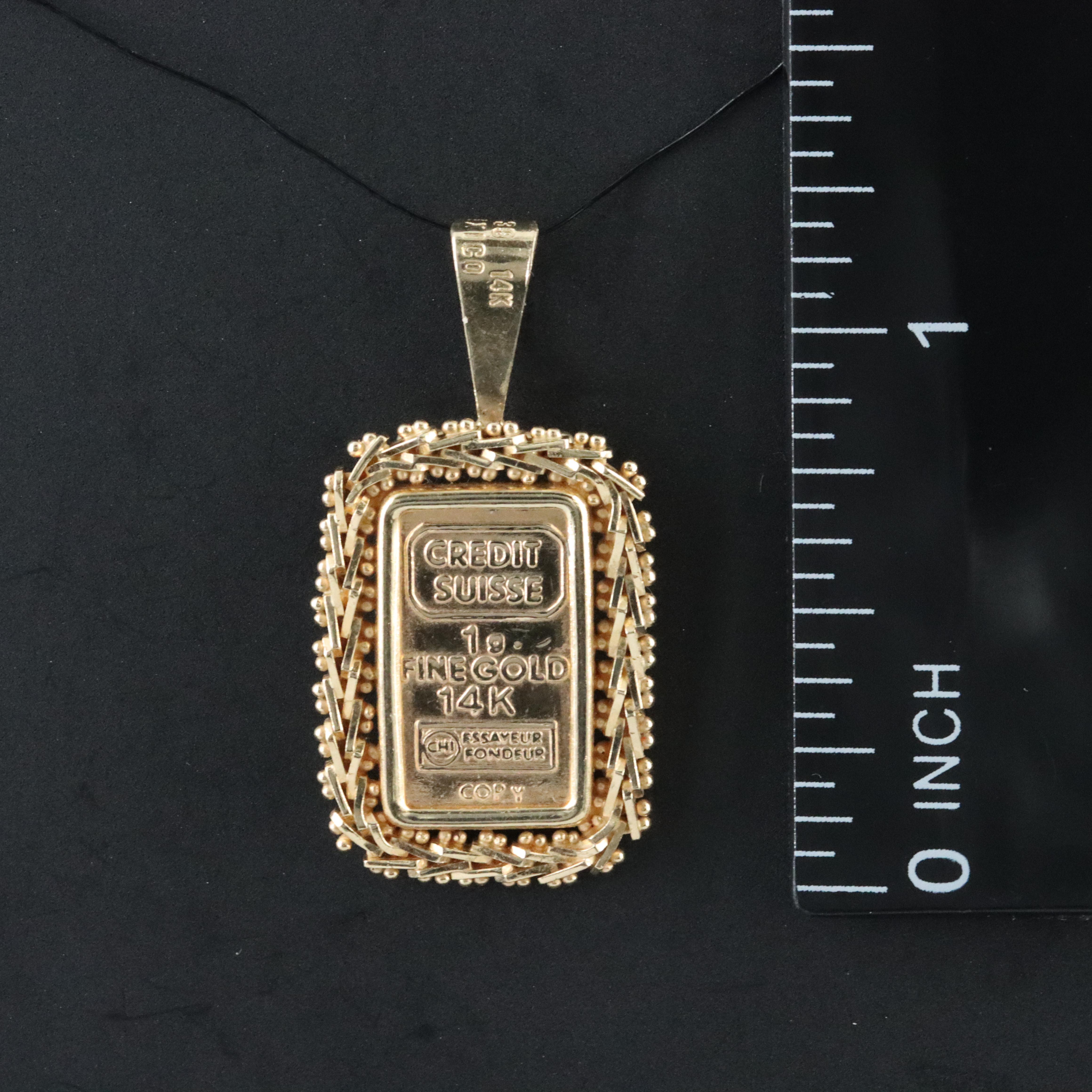 14K Replica Ingot Pendant