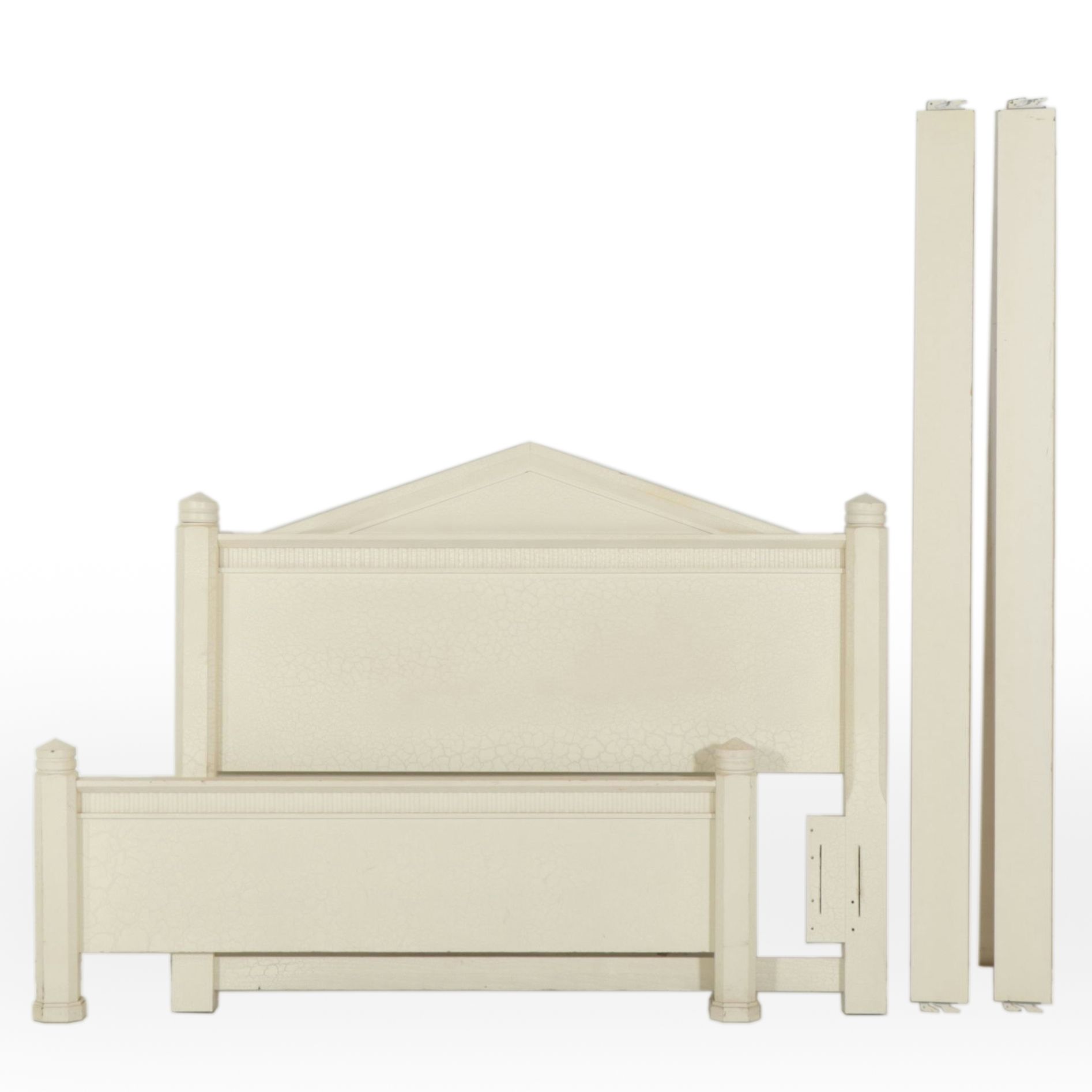 Cream Colored Painted Wood Queen/Full Size Bed Frame