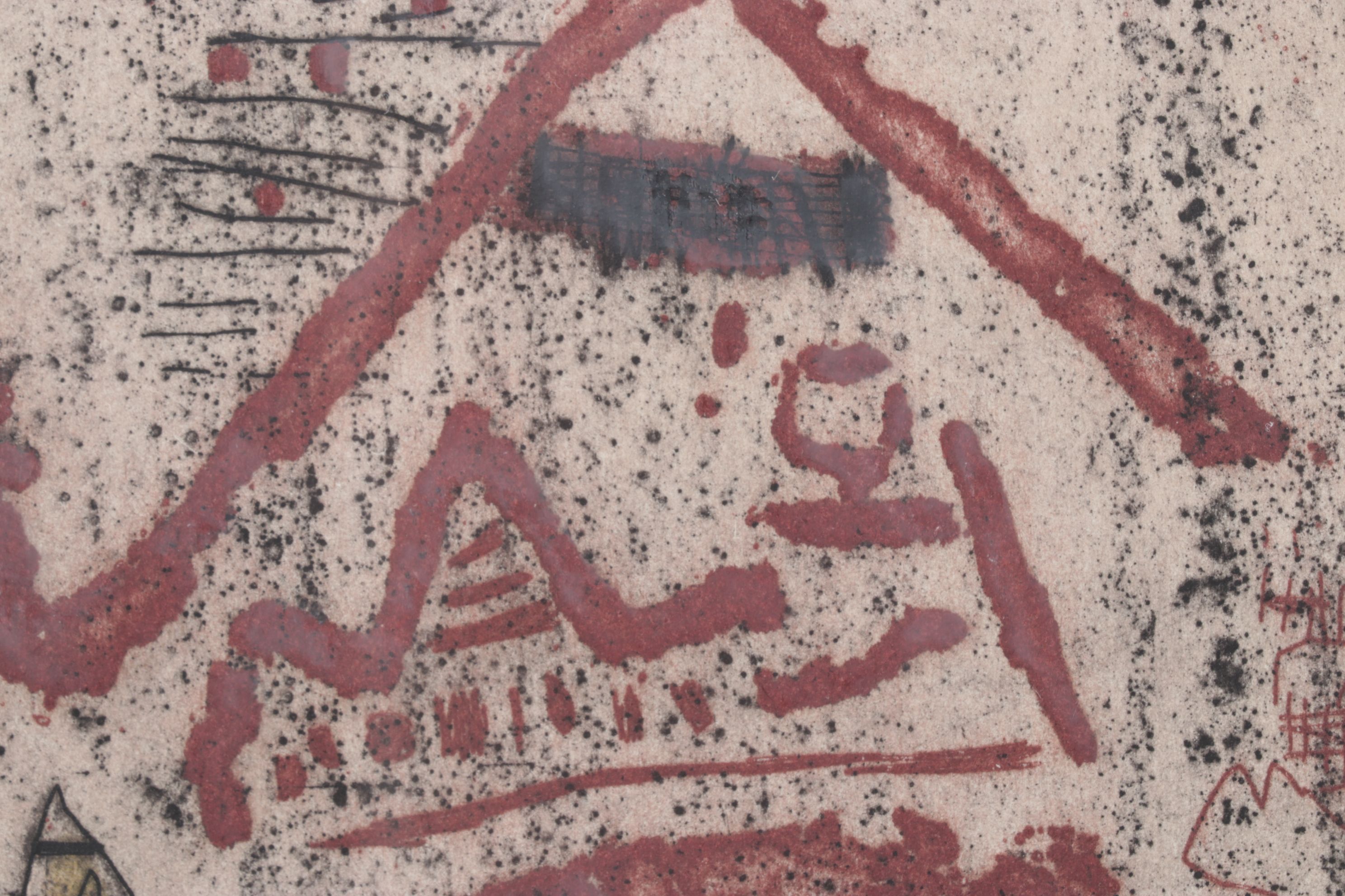 Ynez Johnston Abstract Etching "Beyond the Gobi", 1960