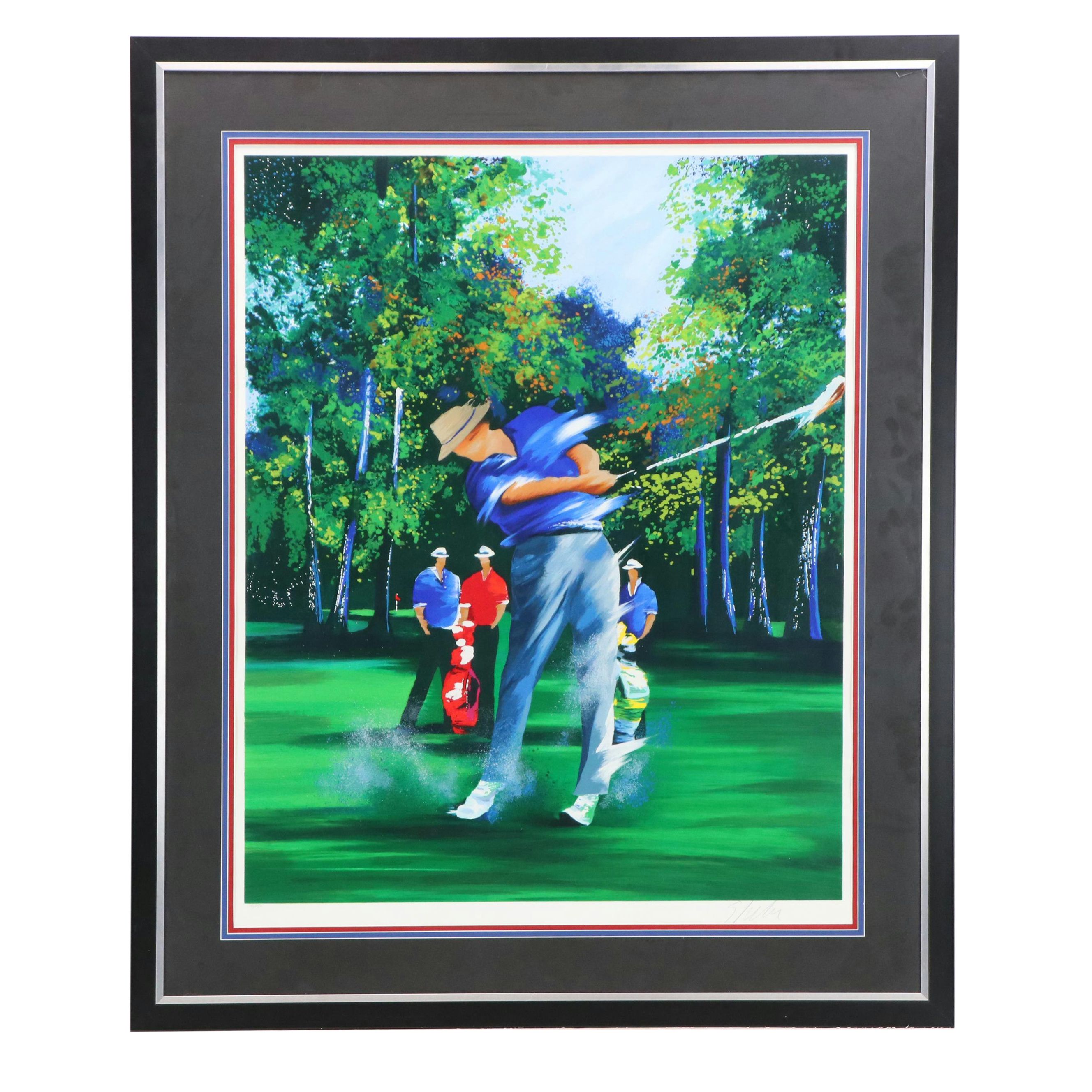 Victor Spahn Golf Serigraph "Swing II," 1999