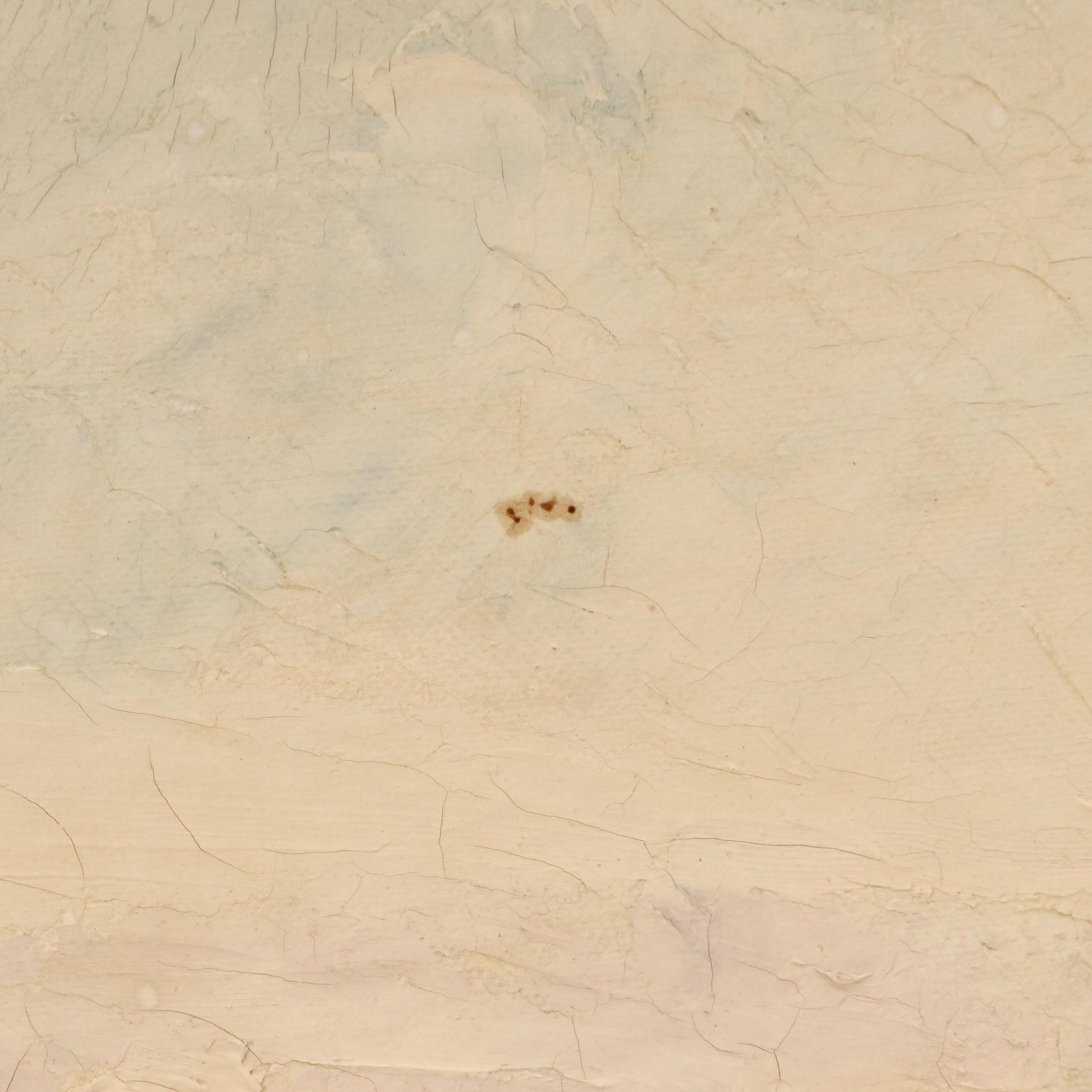 Impressionistic Oil Painting of Seaside Landscape, Mid-20th Century