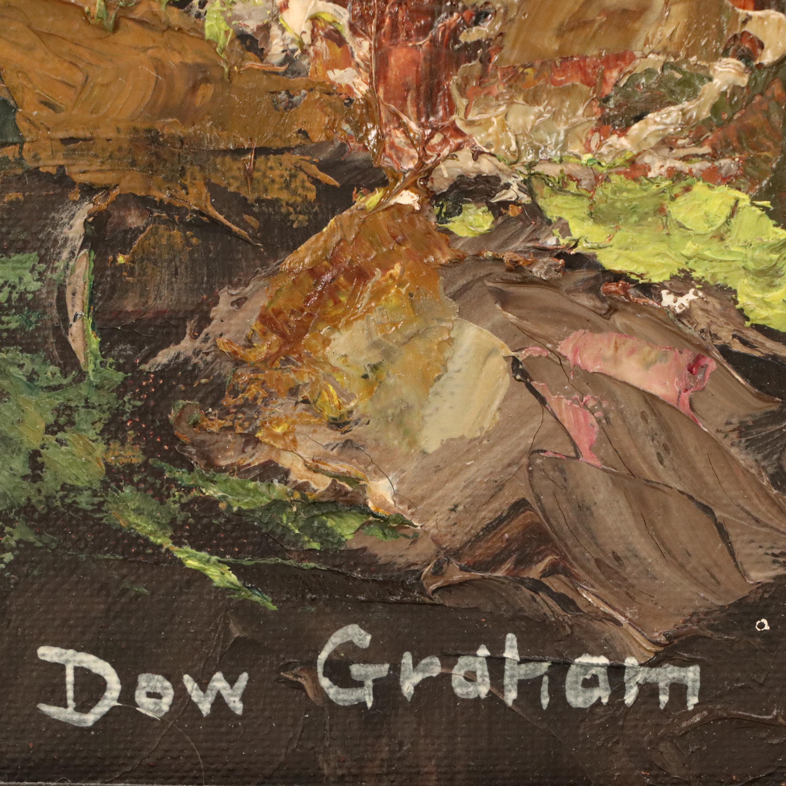 Impressionistic Oil Painting of Seaside Landscape, Mid-20th Century