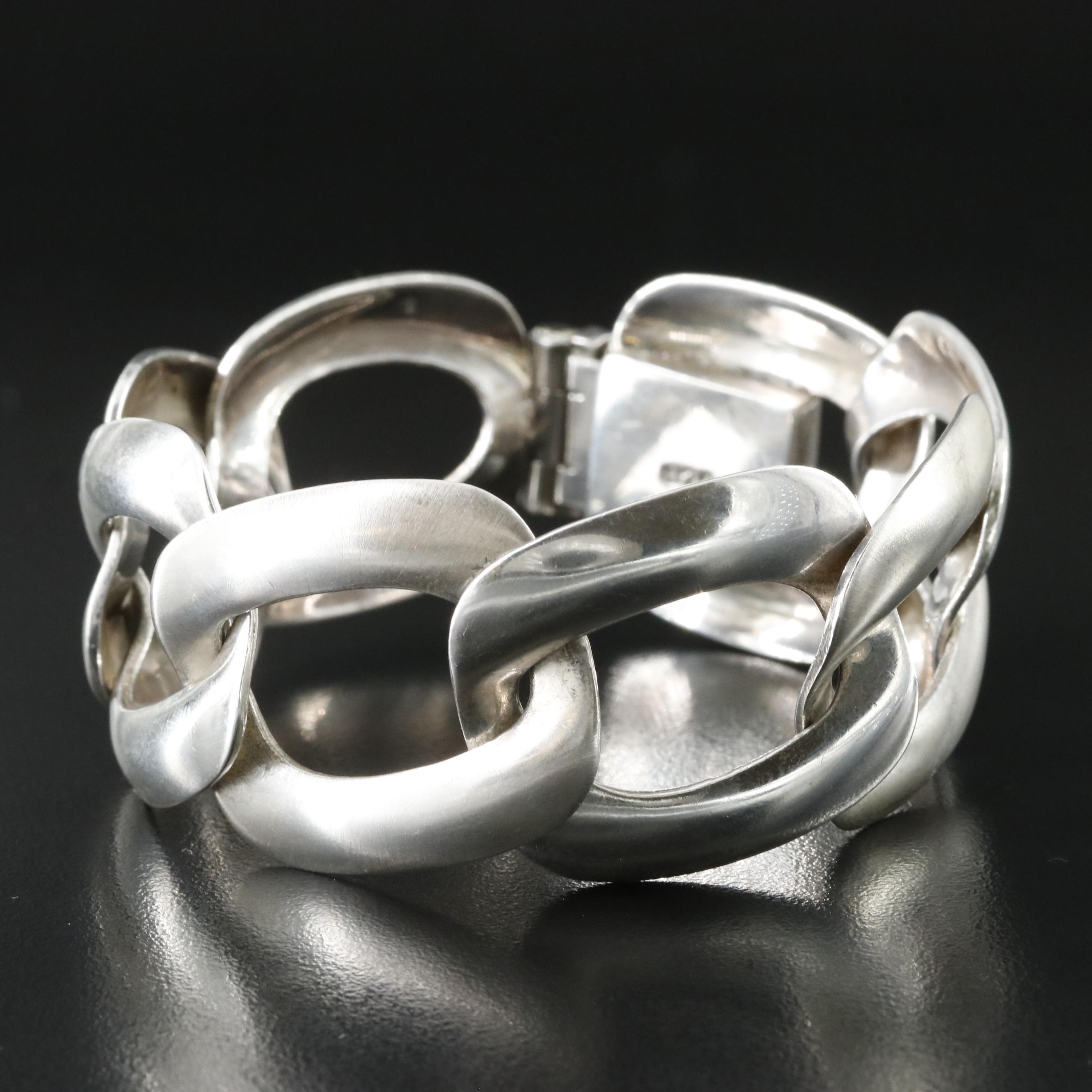 Sterling Square Link Bracelet