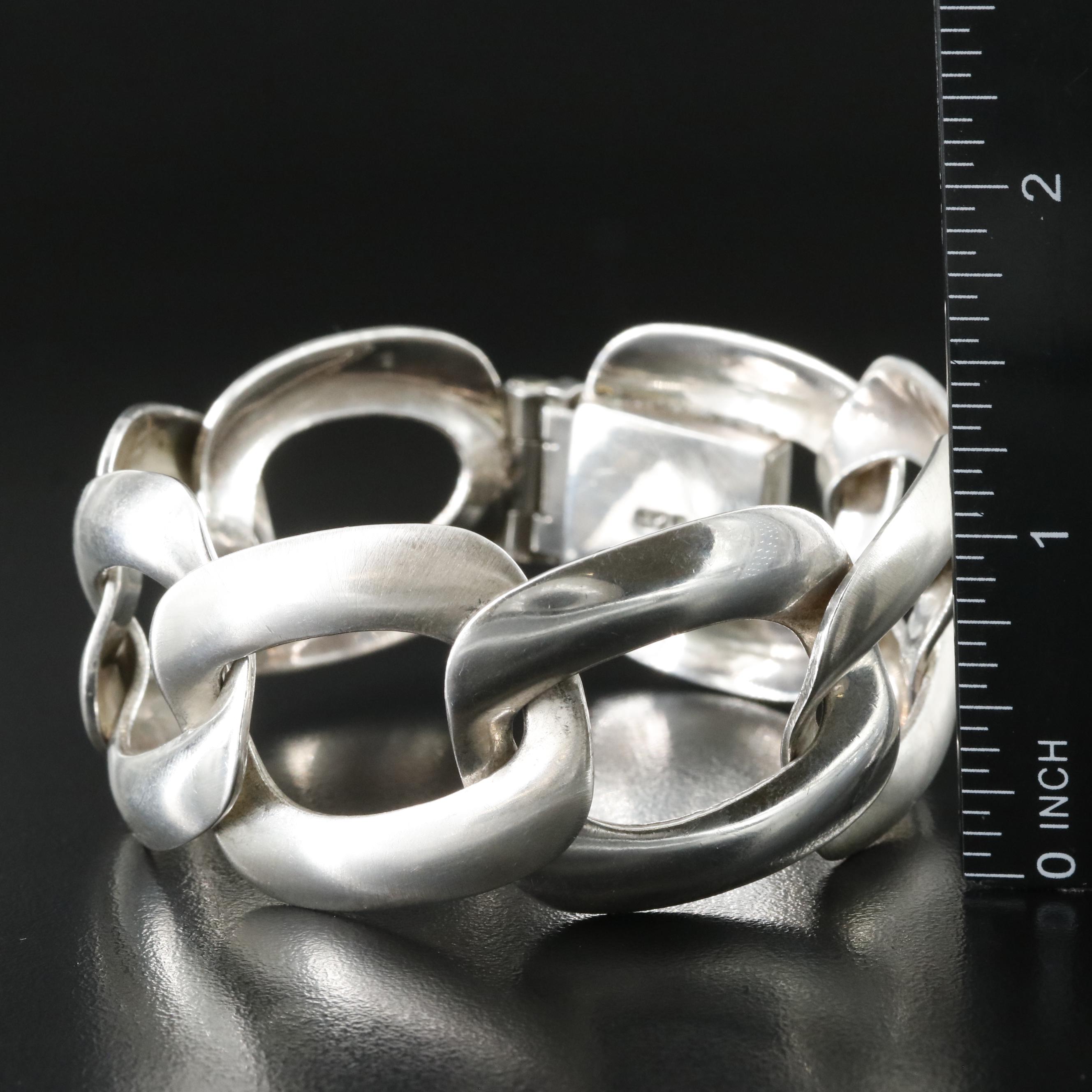 Sterling Square Link Bracelet