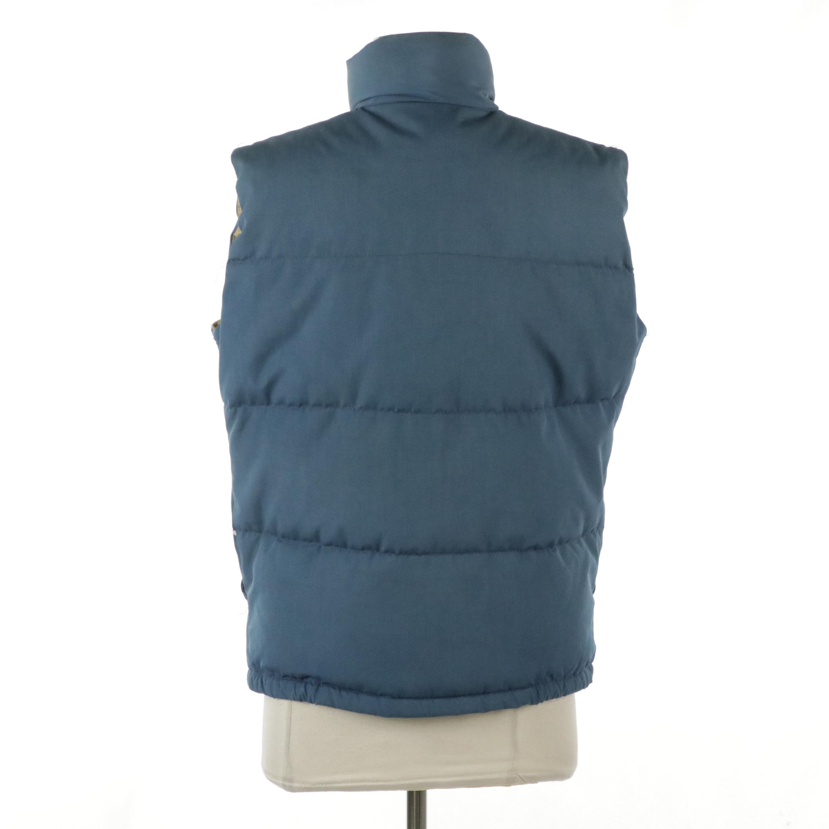 The North Face Blue Puffer Snap-Front Vest