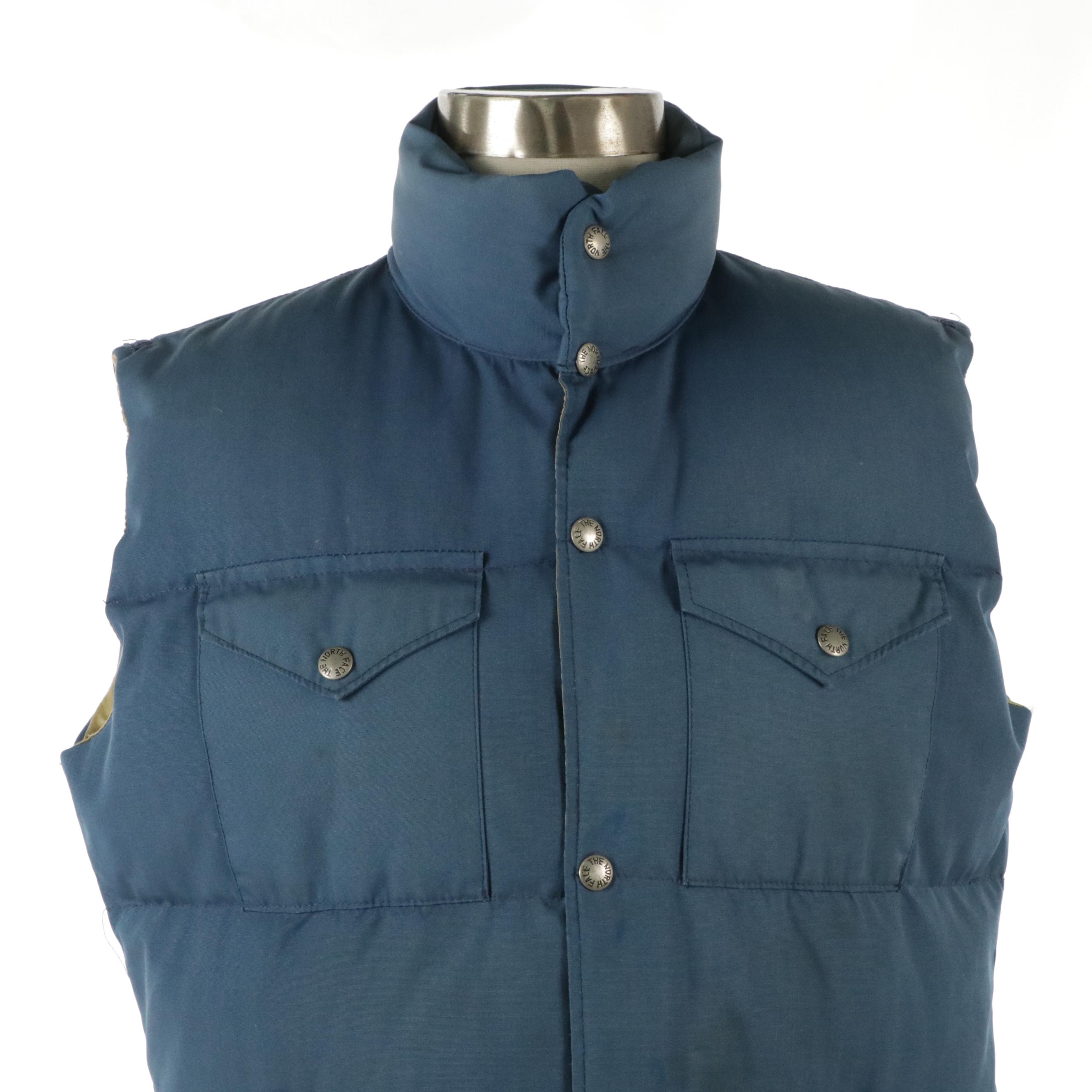 The North Face Blue Puffer Snap-Front Vest