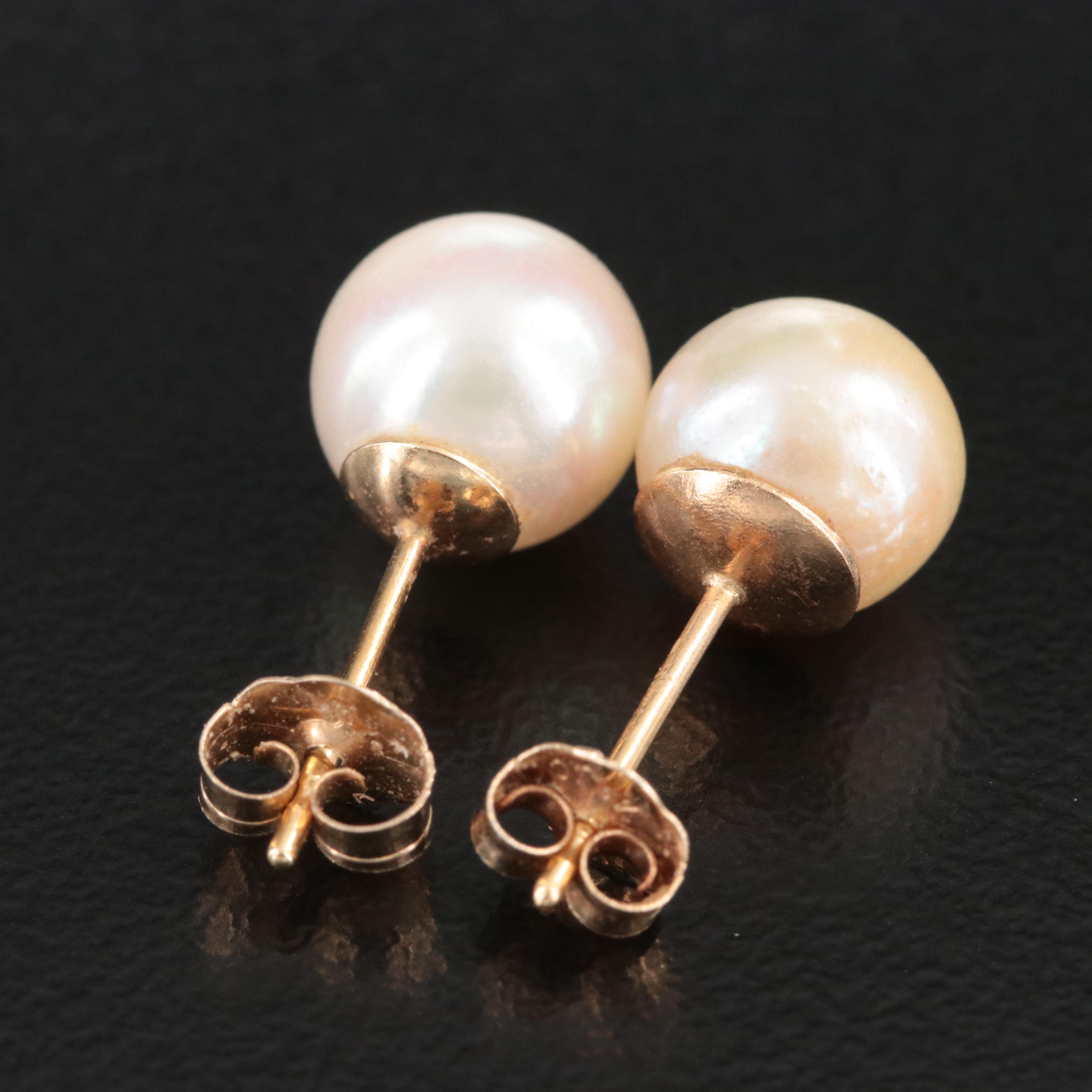 14K Pearl Single Earrings