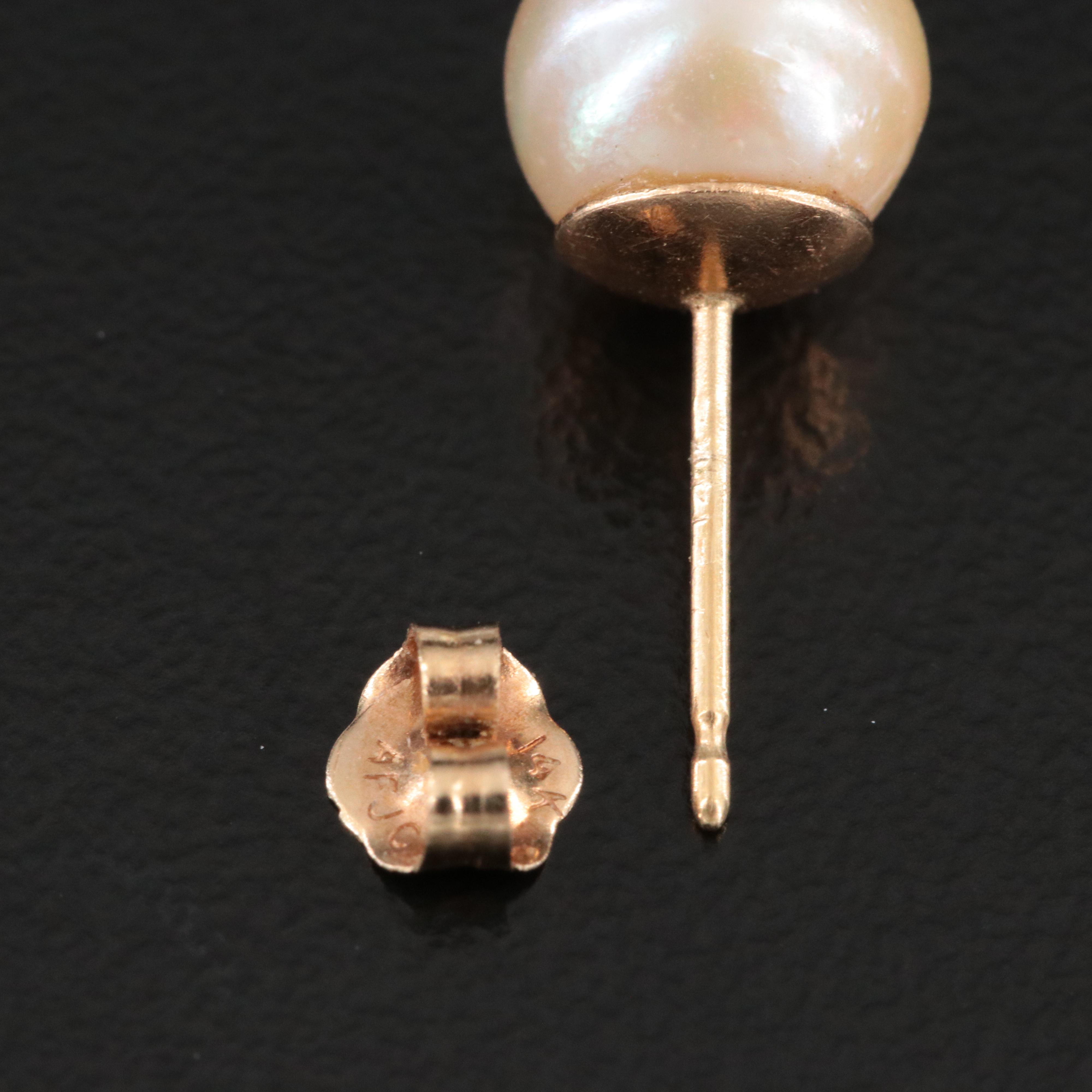 14K Pearl Single Earrings