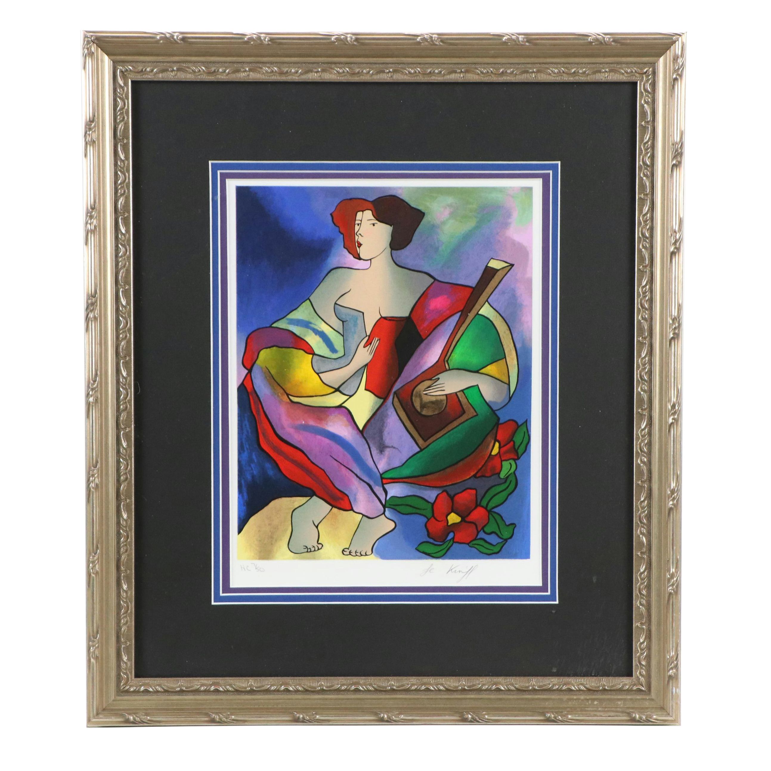 Linda Le Kinff Modernist Figurative Silkscreen "Nuit d'Orient," 2001