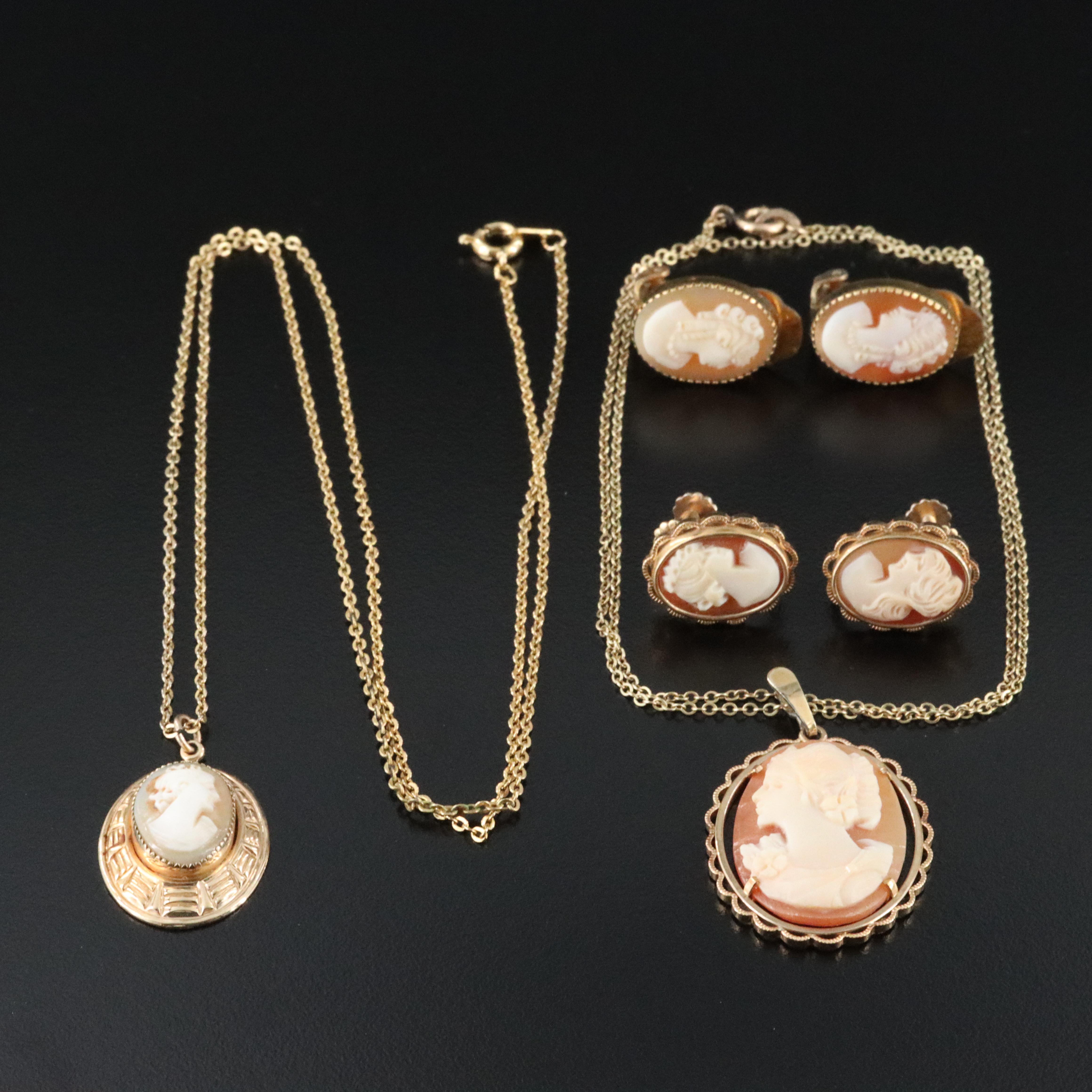 Krementz Featured in Vintage Shell Cameo Jewelry