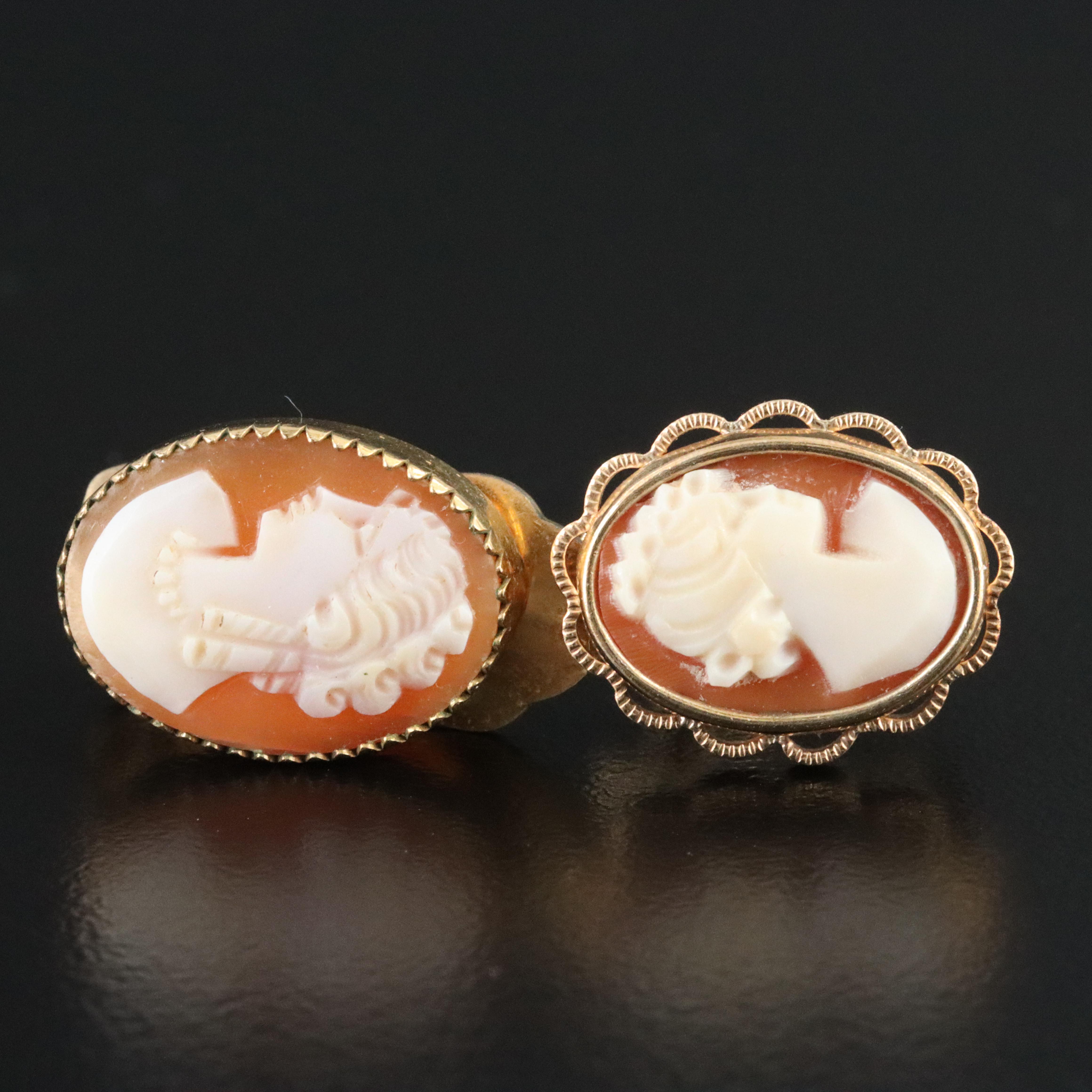 Krementz Featured in Vintage Shell Cameo Jewelry